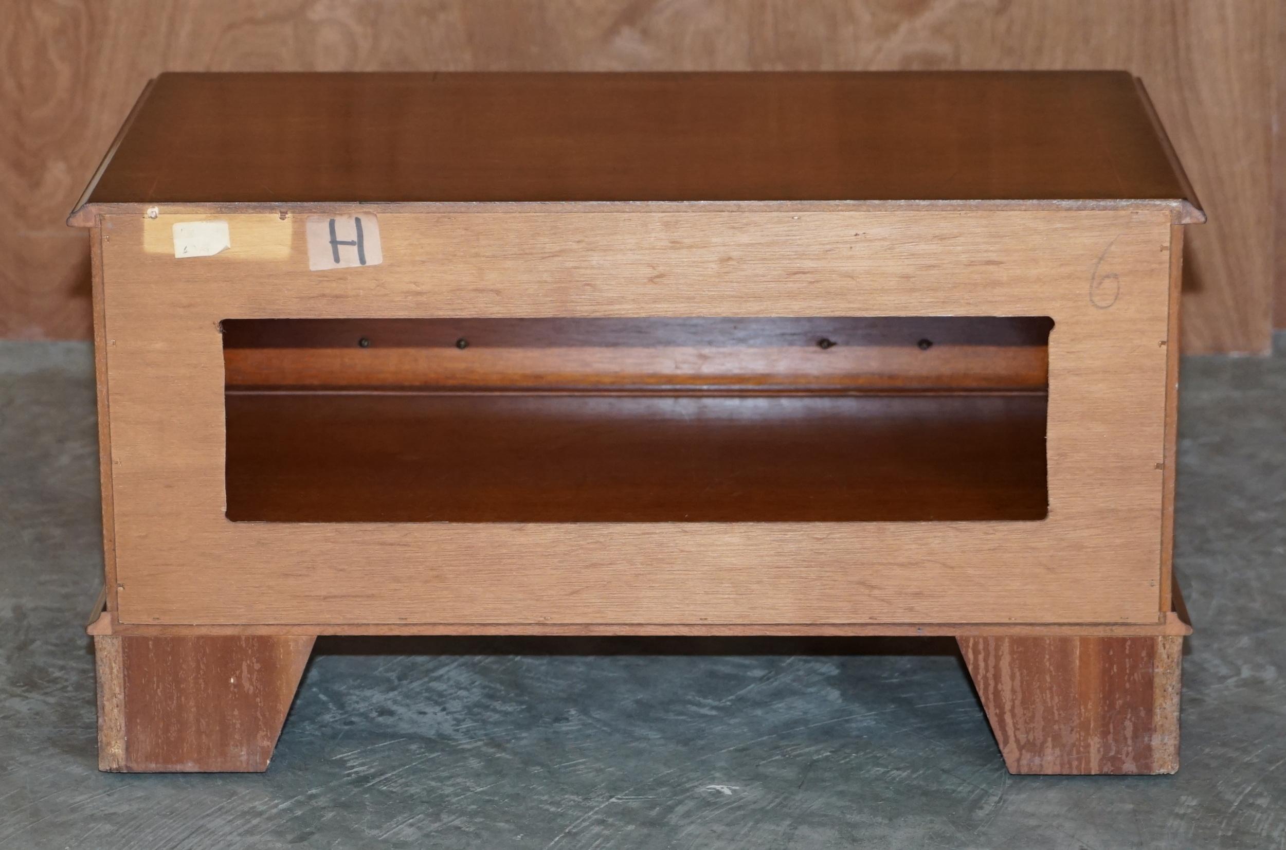 Rich Walnut Drop Front Media Television Stand Designed to Hide Sky Boxes Etc For Sale 3