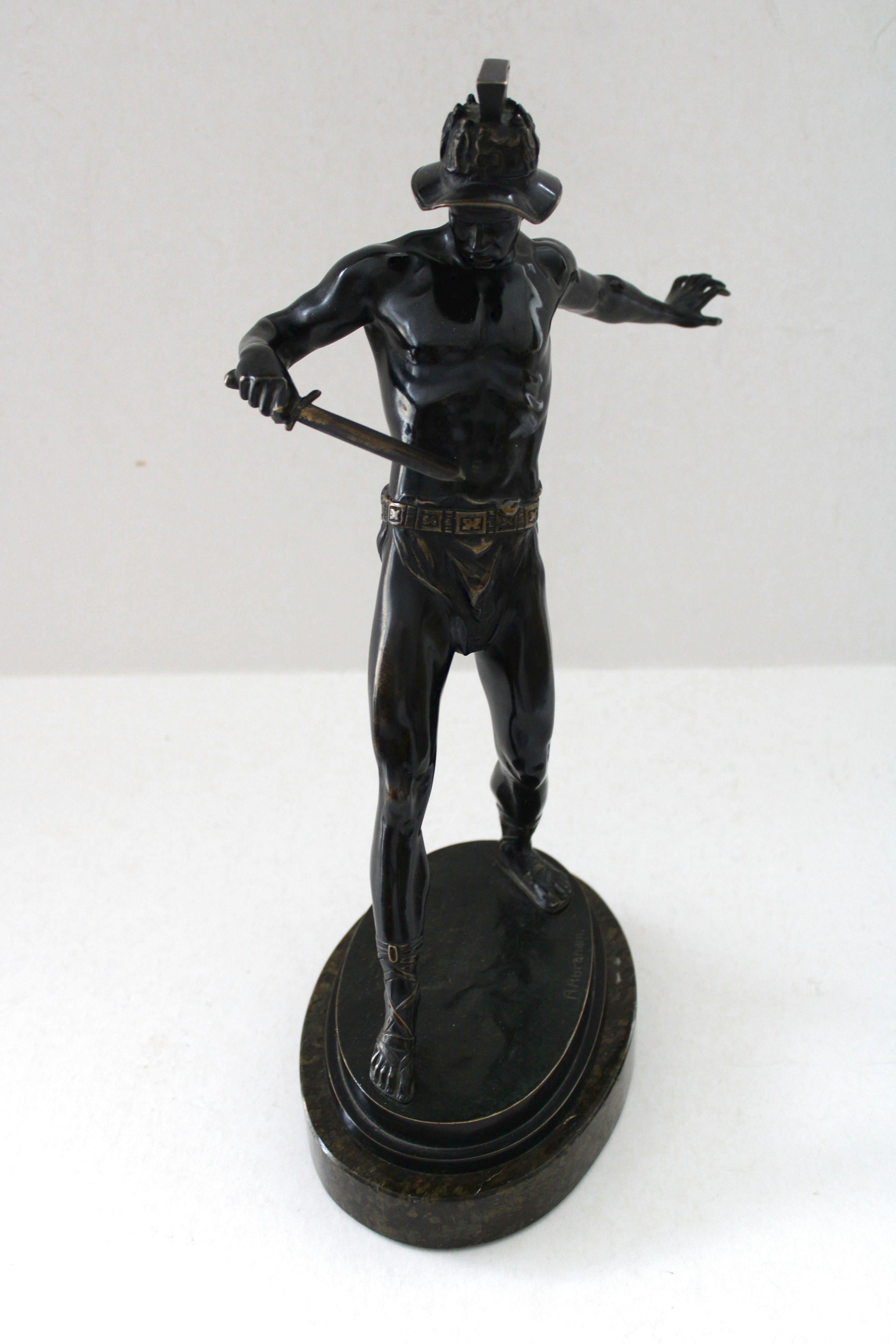Gladiateur. Bronze, 33 x 30 x 15 cm en vente 1