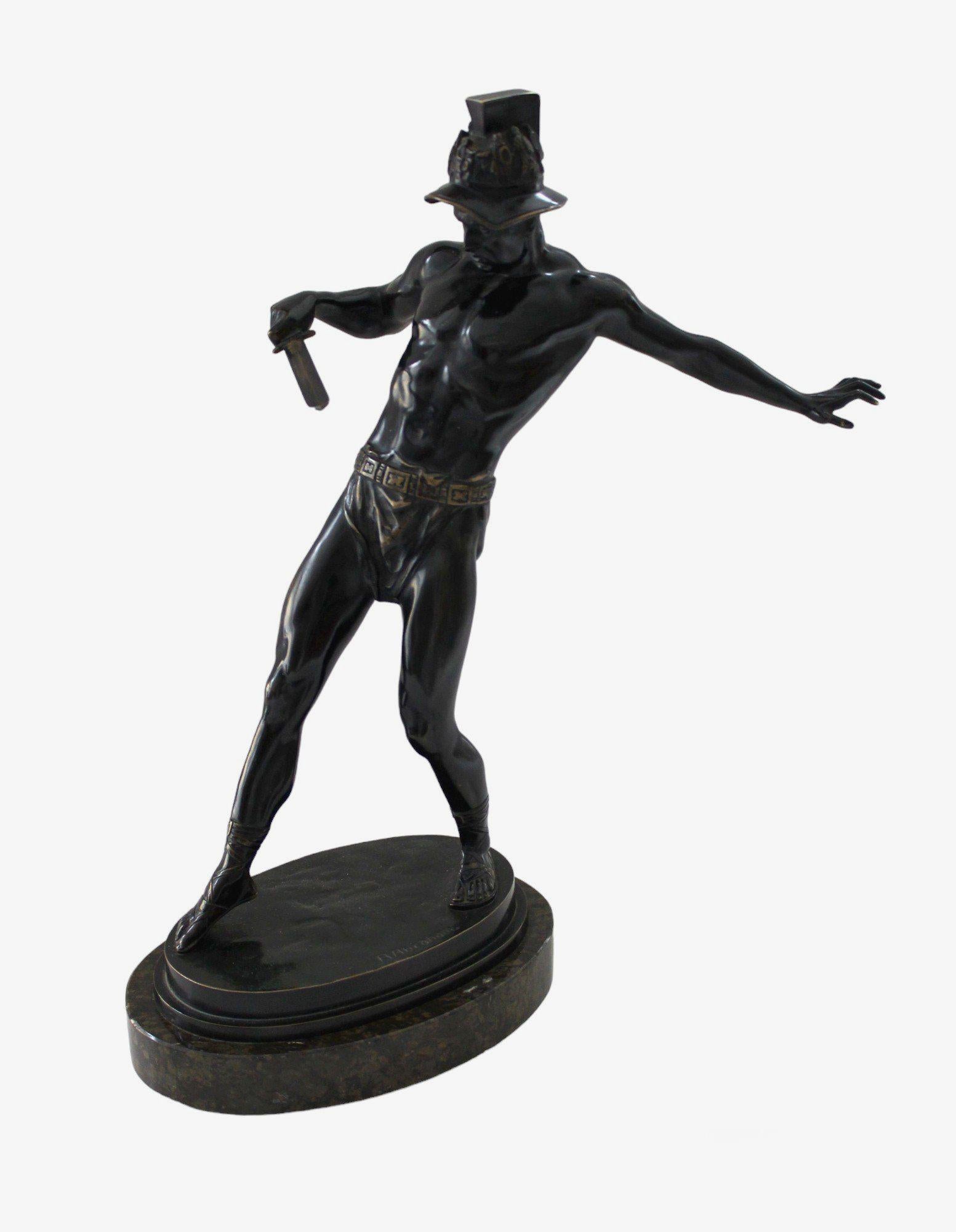 Figurative Painting Richard Abraham - Gladiateur. Bronze, 33 x 30 x 15 cm