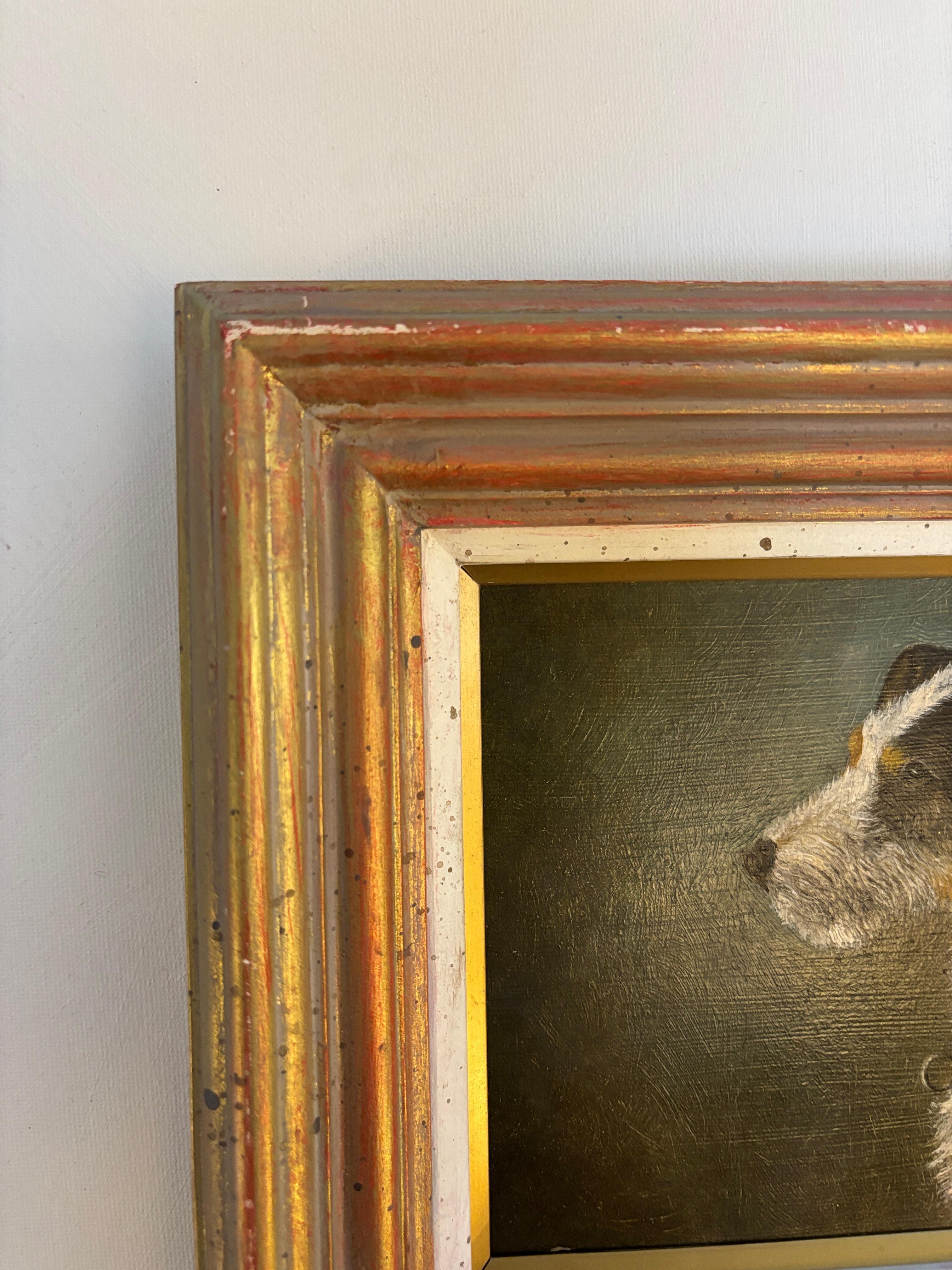 Portrait anglais du 19e siècle d'un chien Jack Russell - Painting de Richard Aistrop