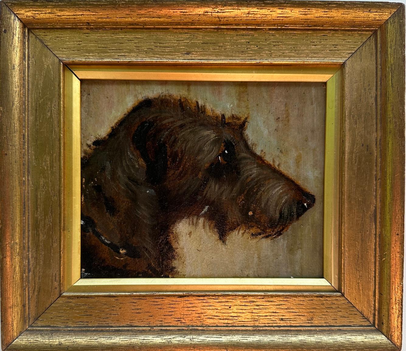 Portrait victorien anglais du 19e siècle d'un loup-garou irlandais - Painting de Richard Aistrop