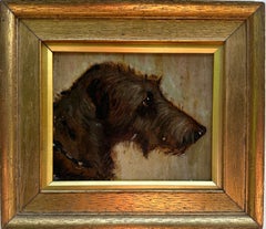 19th century English Victorian Portrait of a Irish Wolf Hound or Mutt