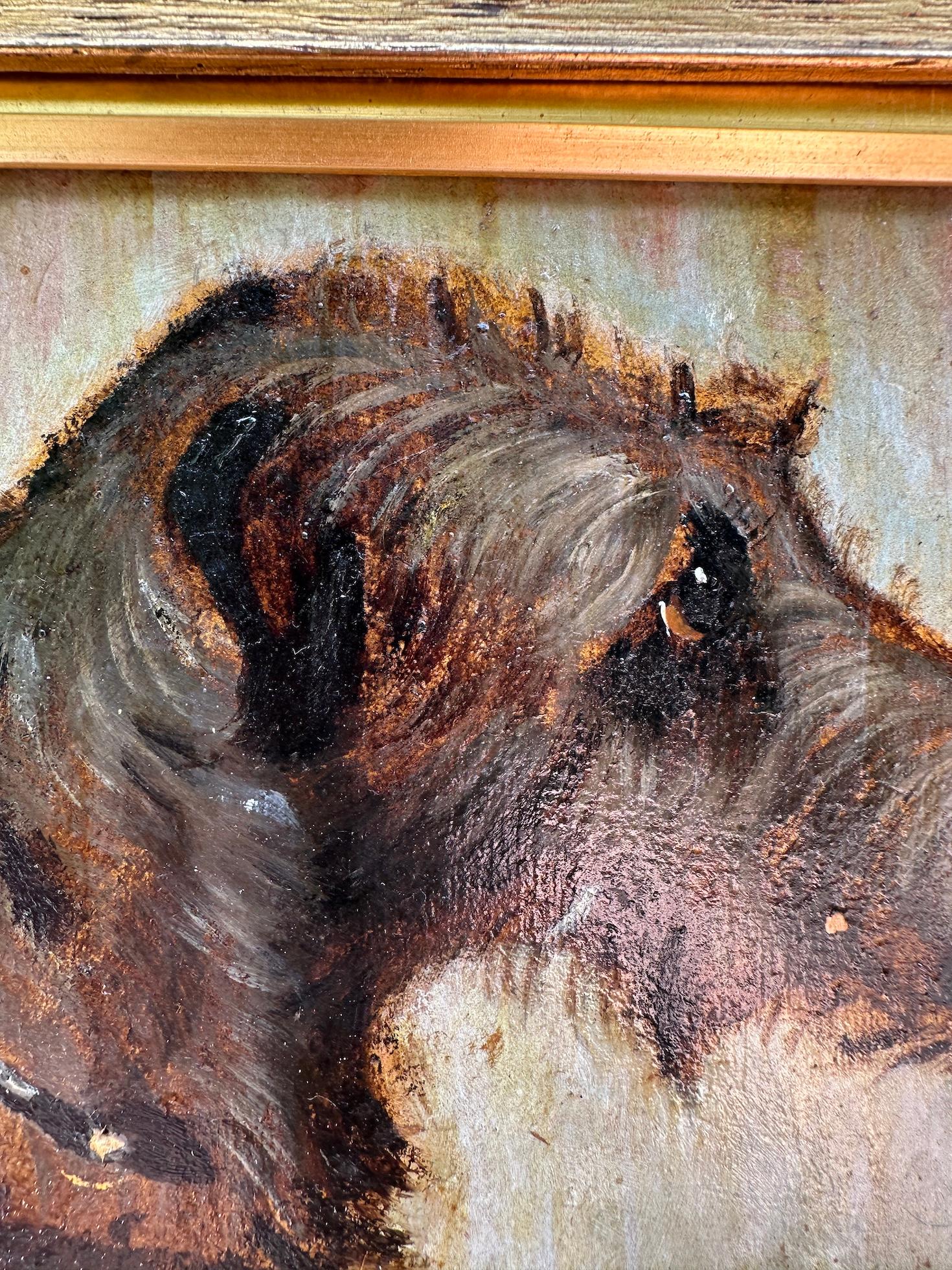 Portrait victorien anglais du 19e siècle d'un loup-garou irlandais - Victorien Painting par Richard Aistrop