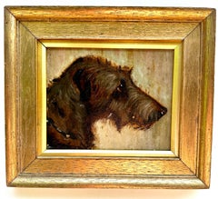 19th century English Victorian Portrait of a Irish Wolf Hound or Mutt