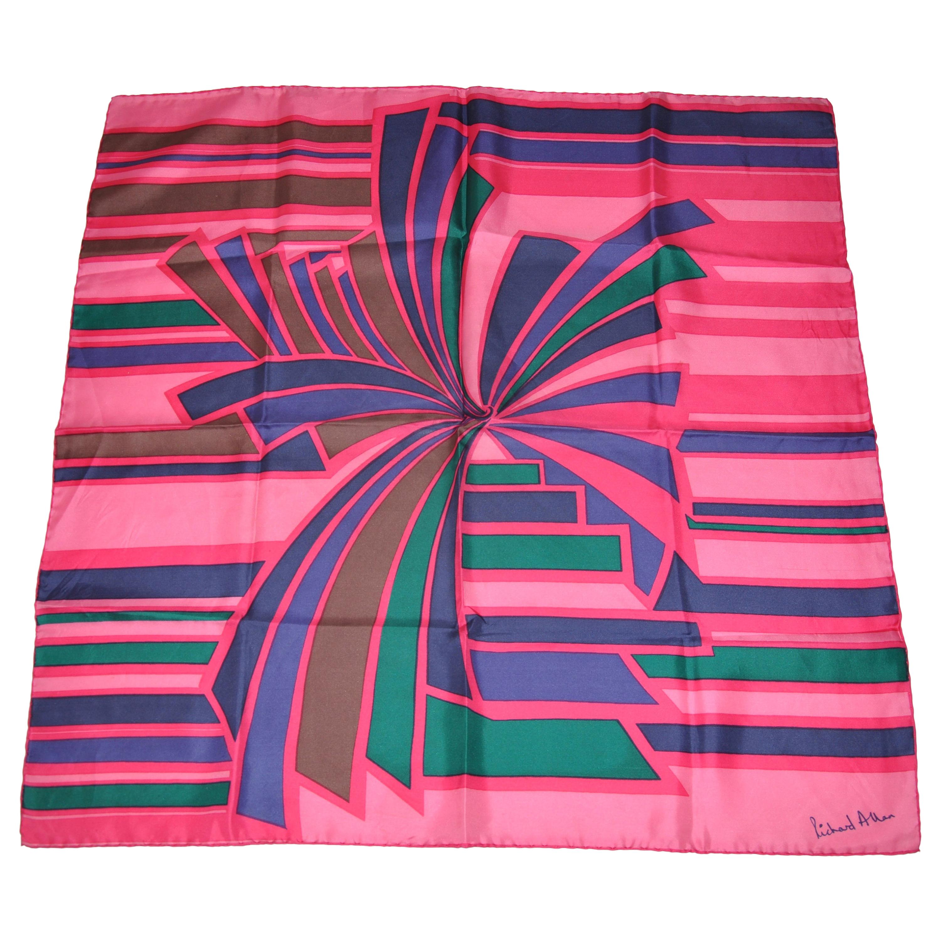 Richard Allen Whimsical "Popping Bow" Silk Scarf For Sale
