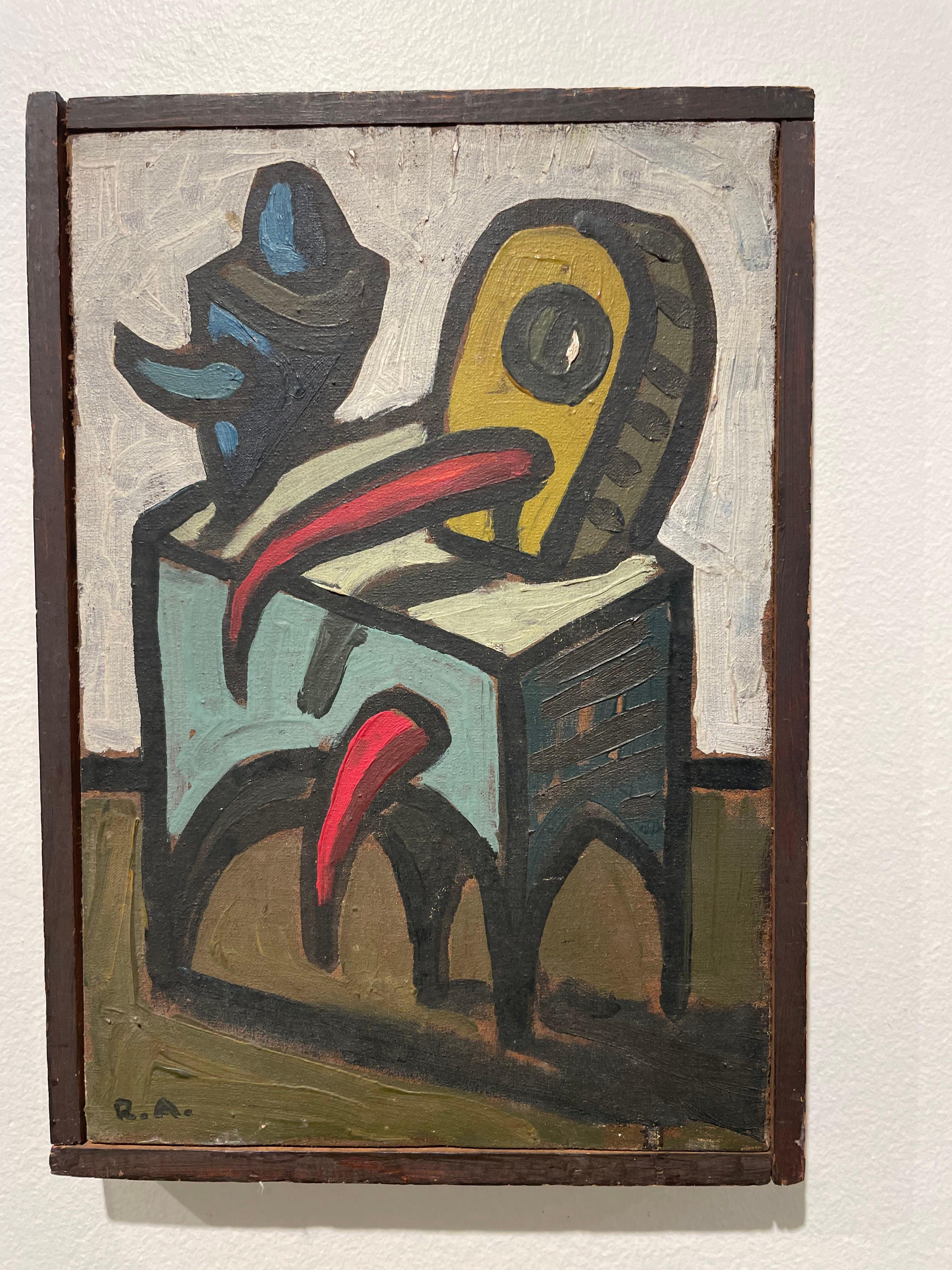RICHARD ANDRES
American, 1927–2013
Untitled, c. 1950
oil on canvas 
signed lower left 
10 x 7 inches

Richard Andres was born in Buffalo, New York in 1927. A graduate of the Cleveland Institute of Art in 1950, he was immediately drafted and served