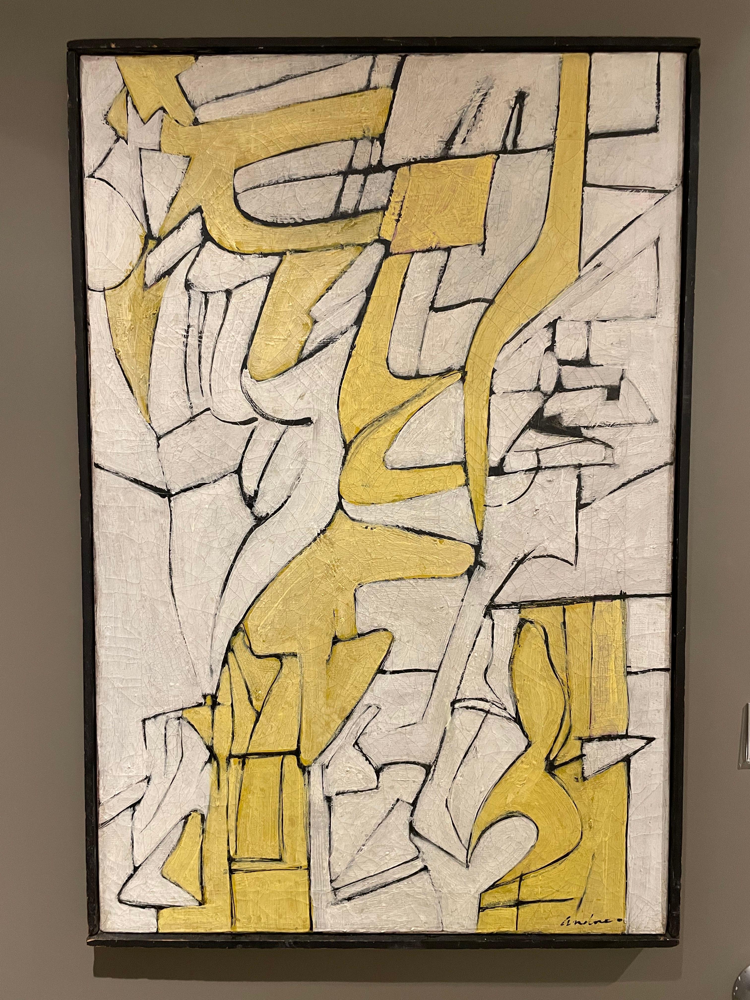 Richard Andres (American, 1927-2013)
White & Yellow, c. 1953
oil on canvas
signed lower right, signed and titled verso
30 x 20 inches

Richard Andres was born in Buffalo, New York in 1927. A graduate of the Cleveland Institute of Art in 1950, he was