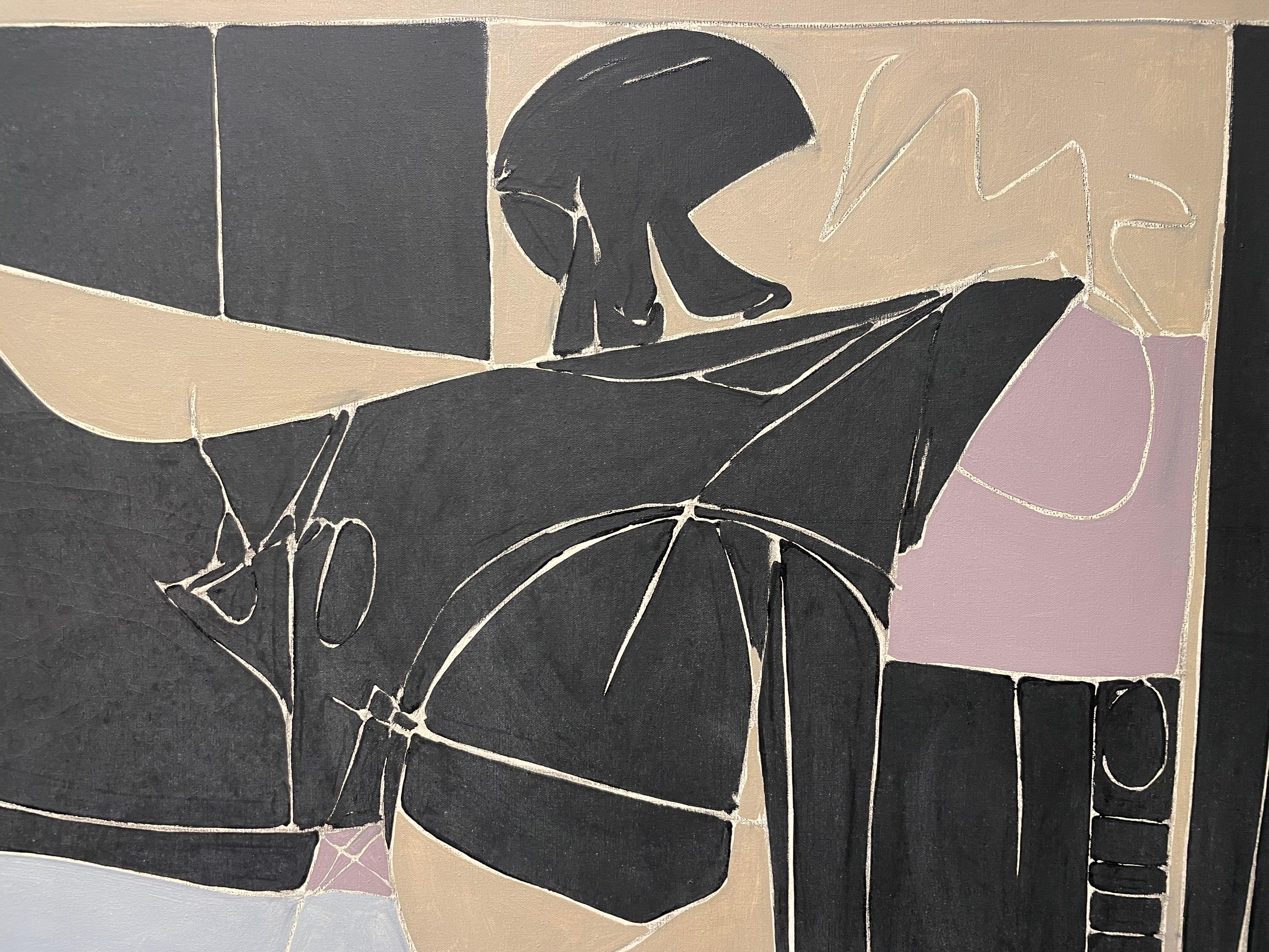 Crusader, grande peinture expressionniste abstraite, artiste de l'école de Cleveland en vente 1