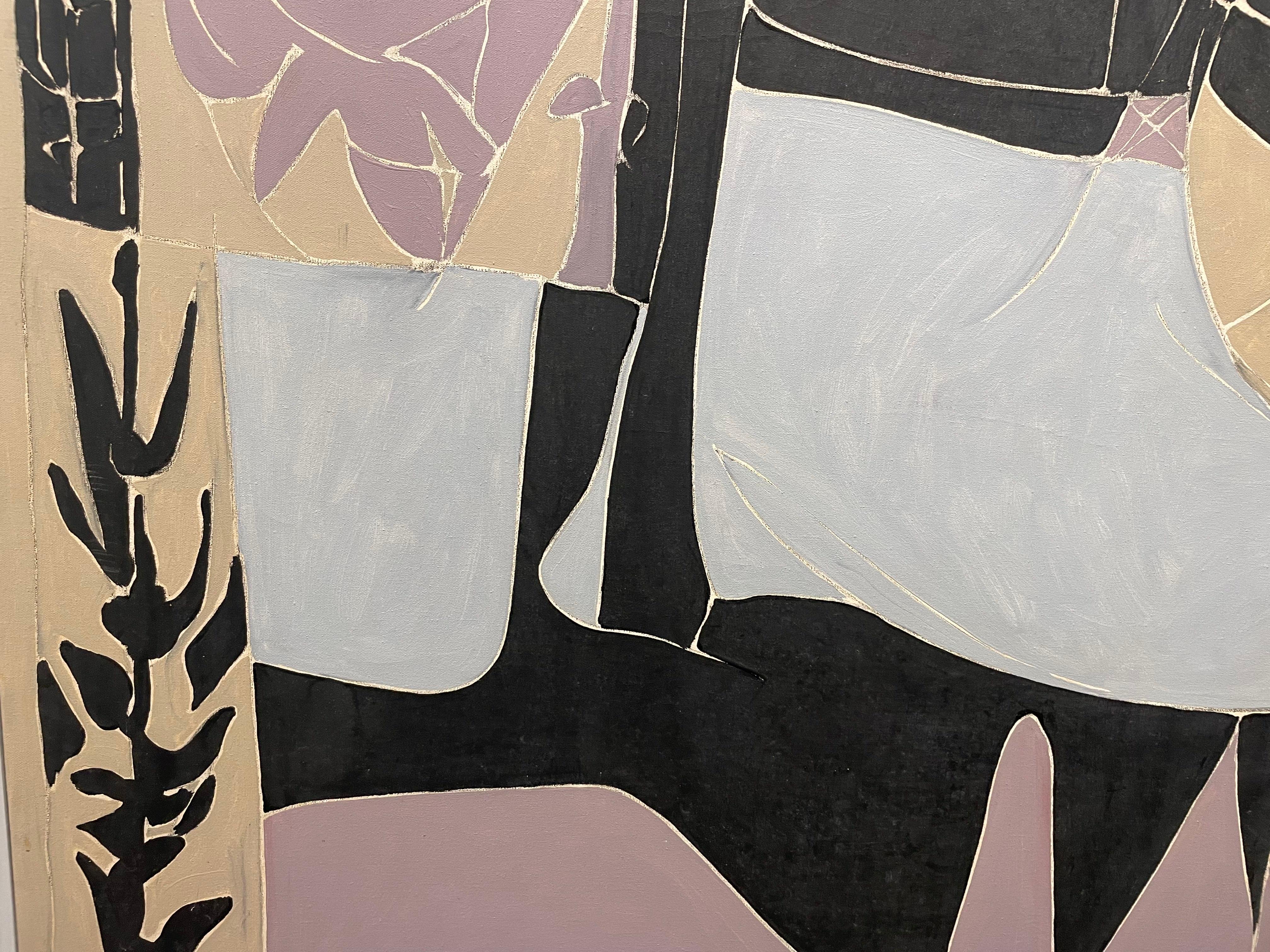Crusader, grande peinture expressionniste abstraite, artiste de l'école de Cleveland en vente 2