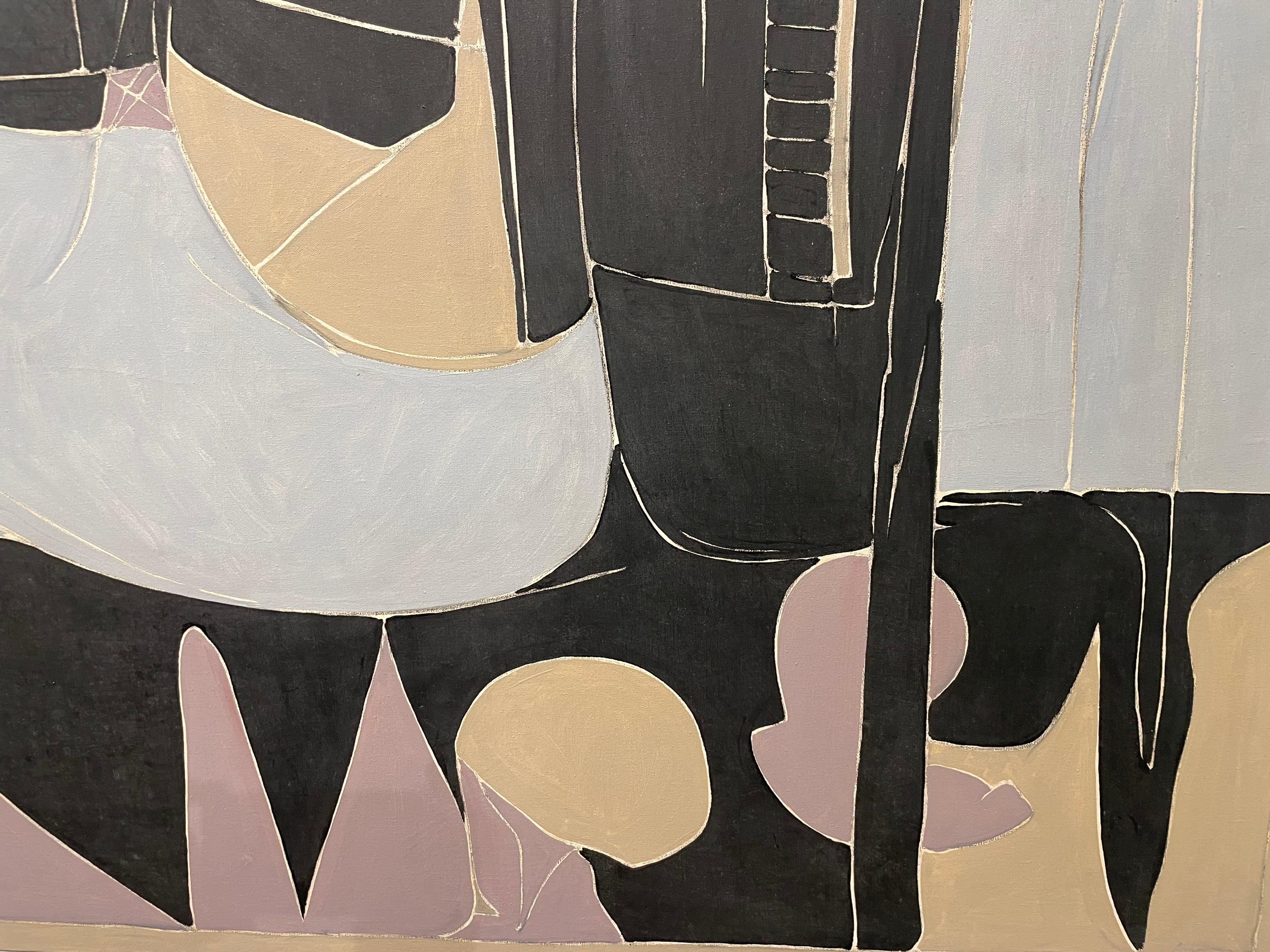 Crusader, grande peinture expressionniste abstraite, artiste de l'école de Cleveland en vente 3