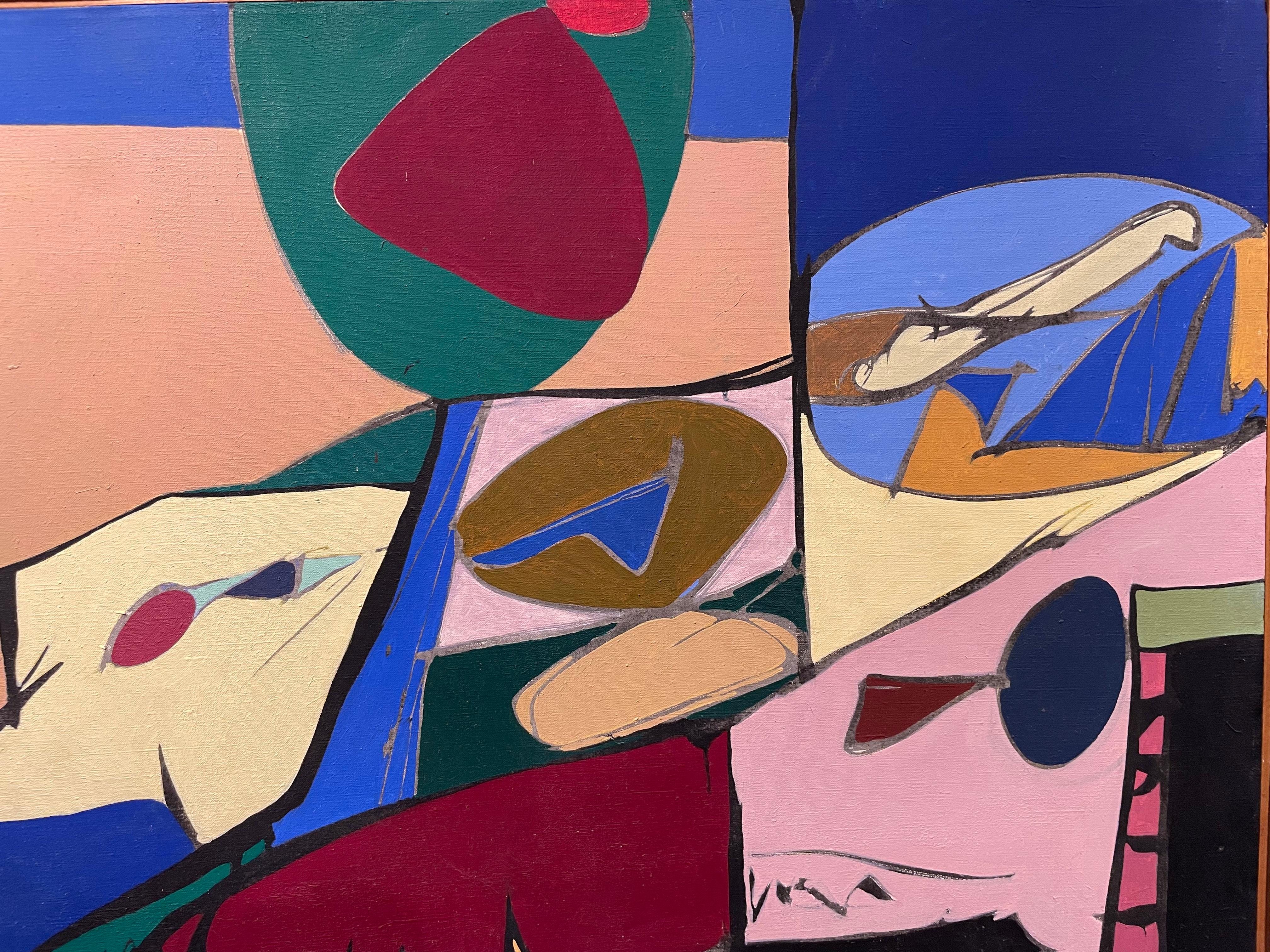 Erie Shore, Large Abstract Expressionist Mid-Century Modern geometric work For Sale 5