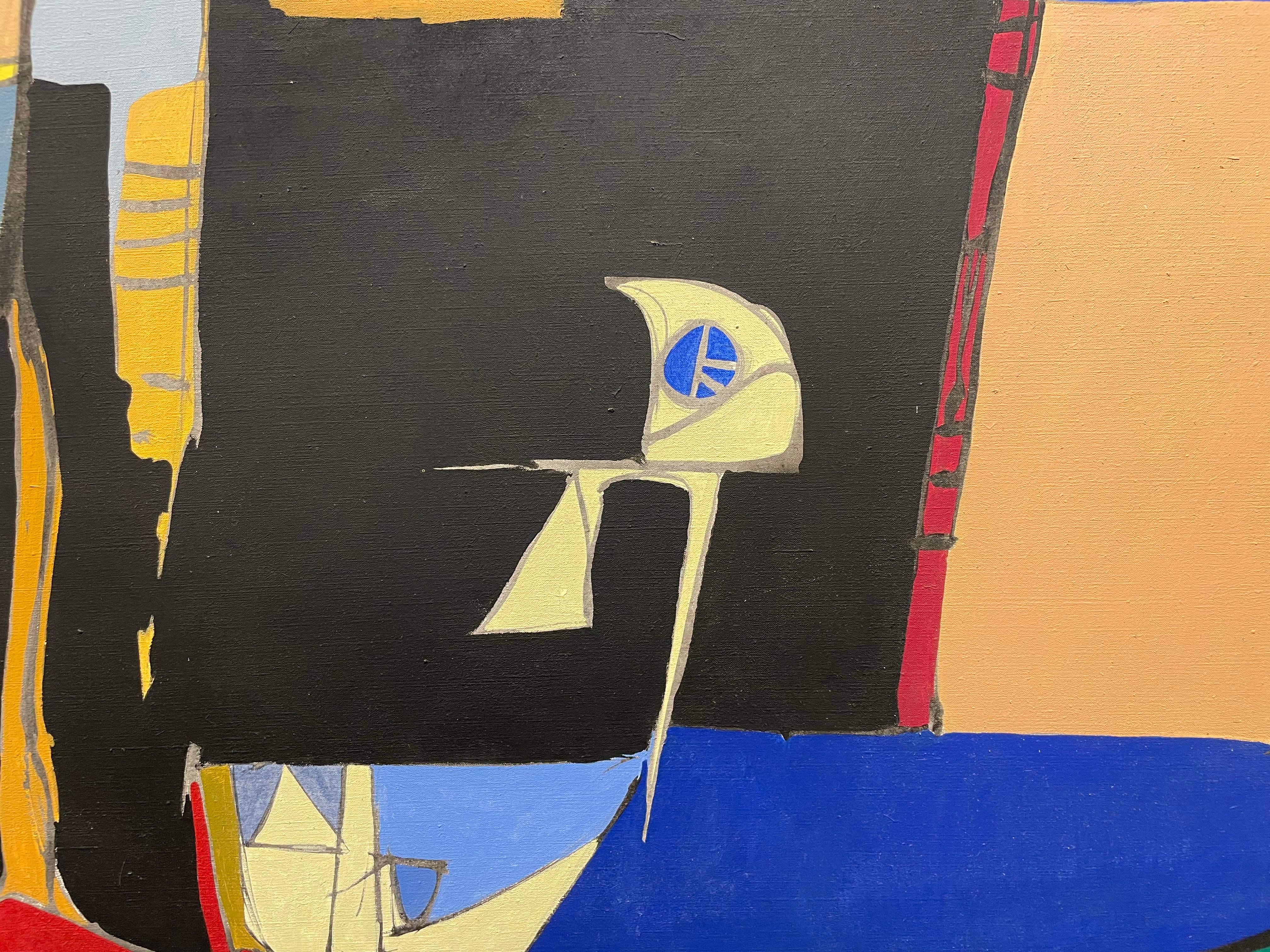 Erie Shore, Large Abstract Expressionist Mid-Century Modern geometric work For Sale 6