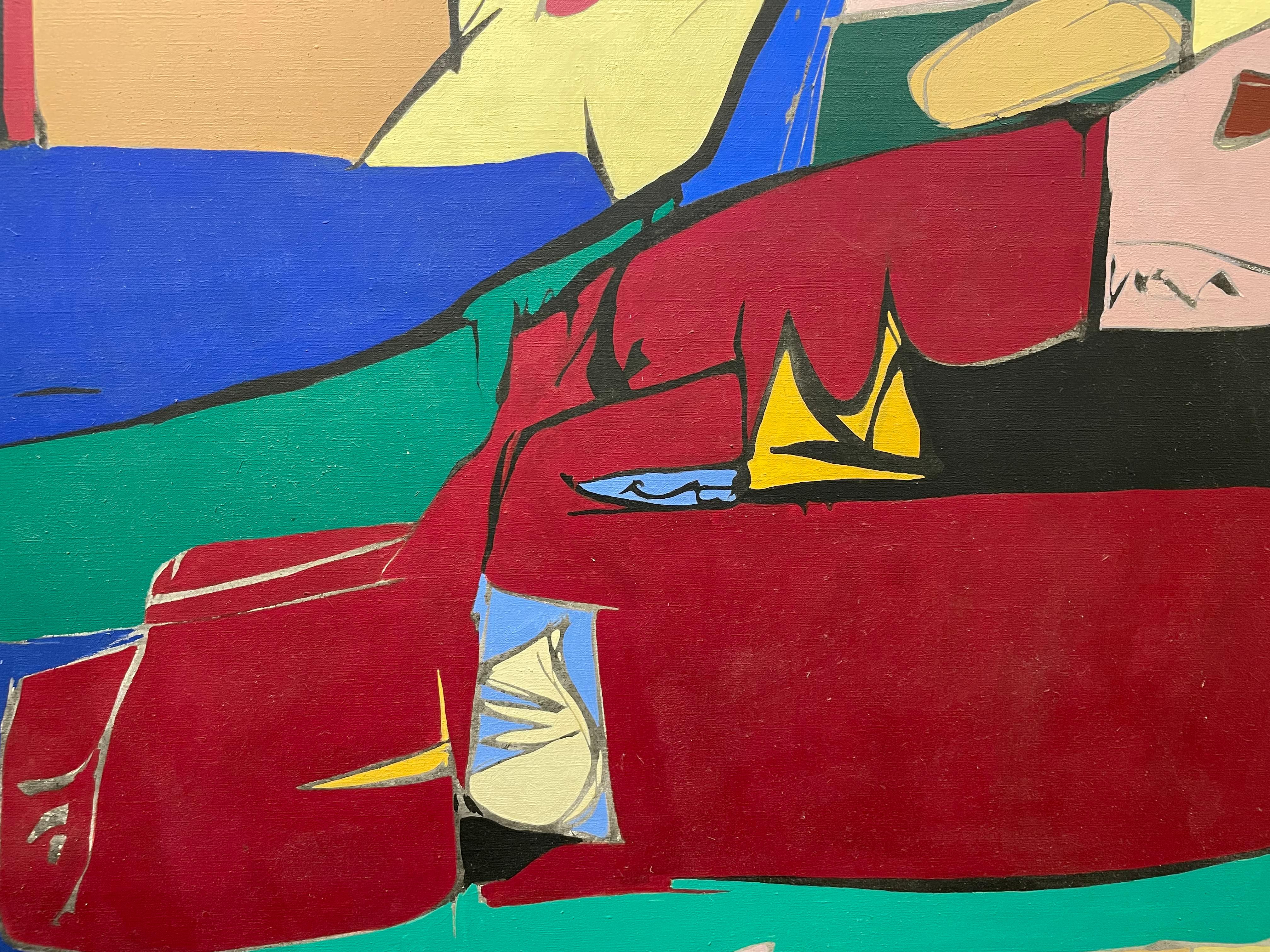 Erie Shore, Large Abstract Expressionist Mid-Century Modern geometric work For Sale 7