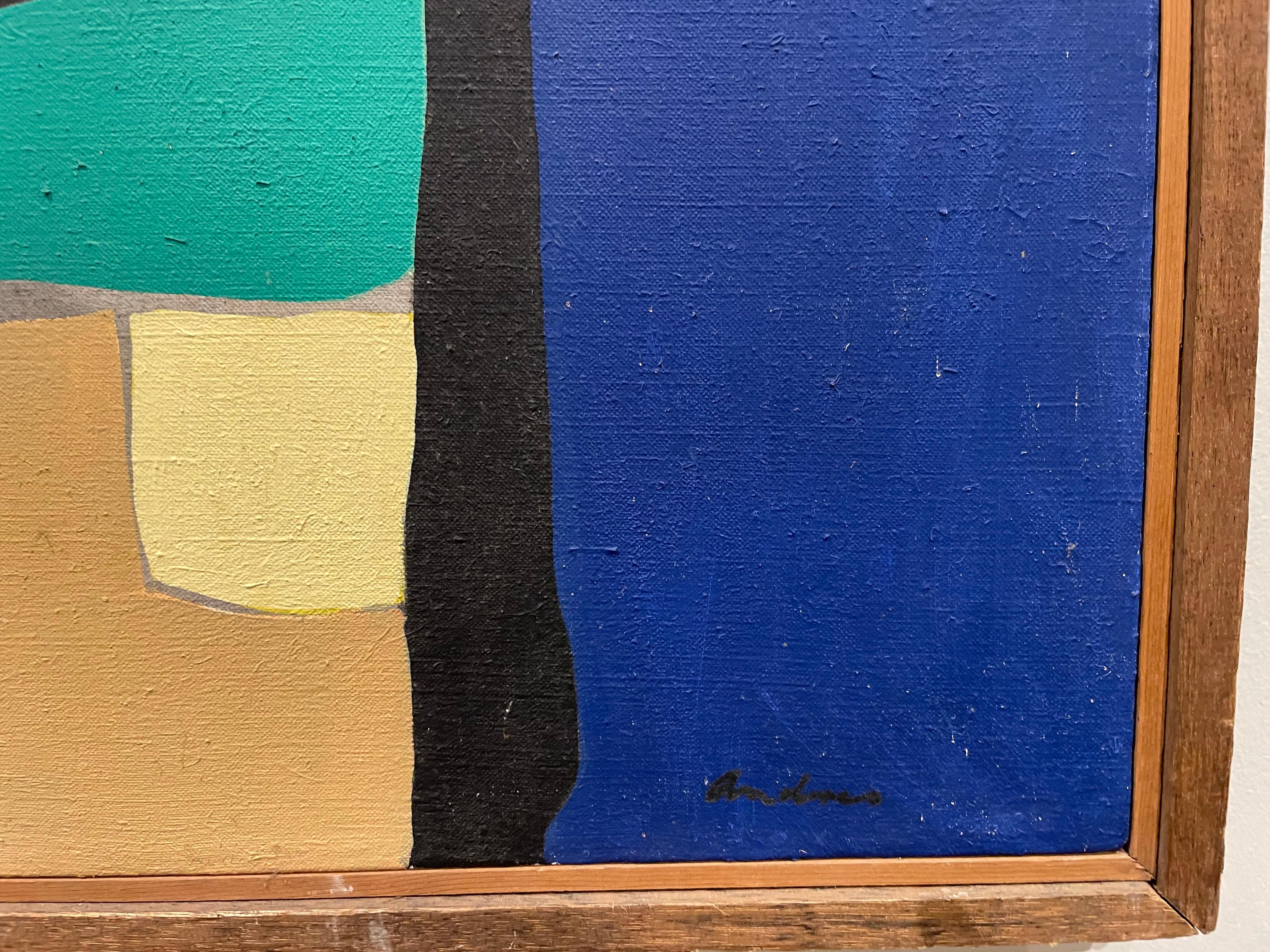 Erie Shore, Large Abstract Expressionist Mid-Century Modern geometric work For Sale 8