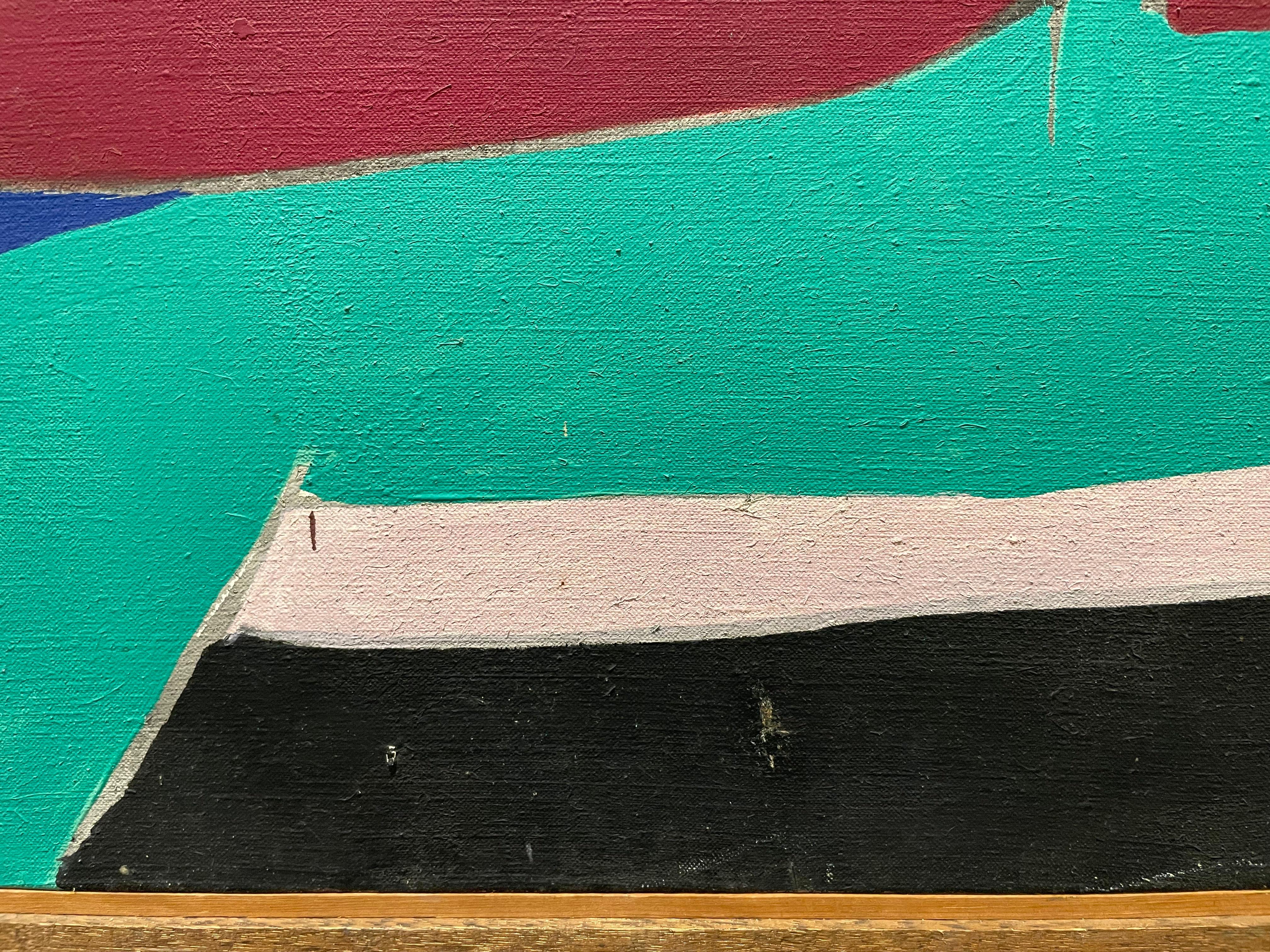 Erie Shore, Large Abstract Expressionist Mid-Century Modern geometric work For Sale 9
