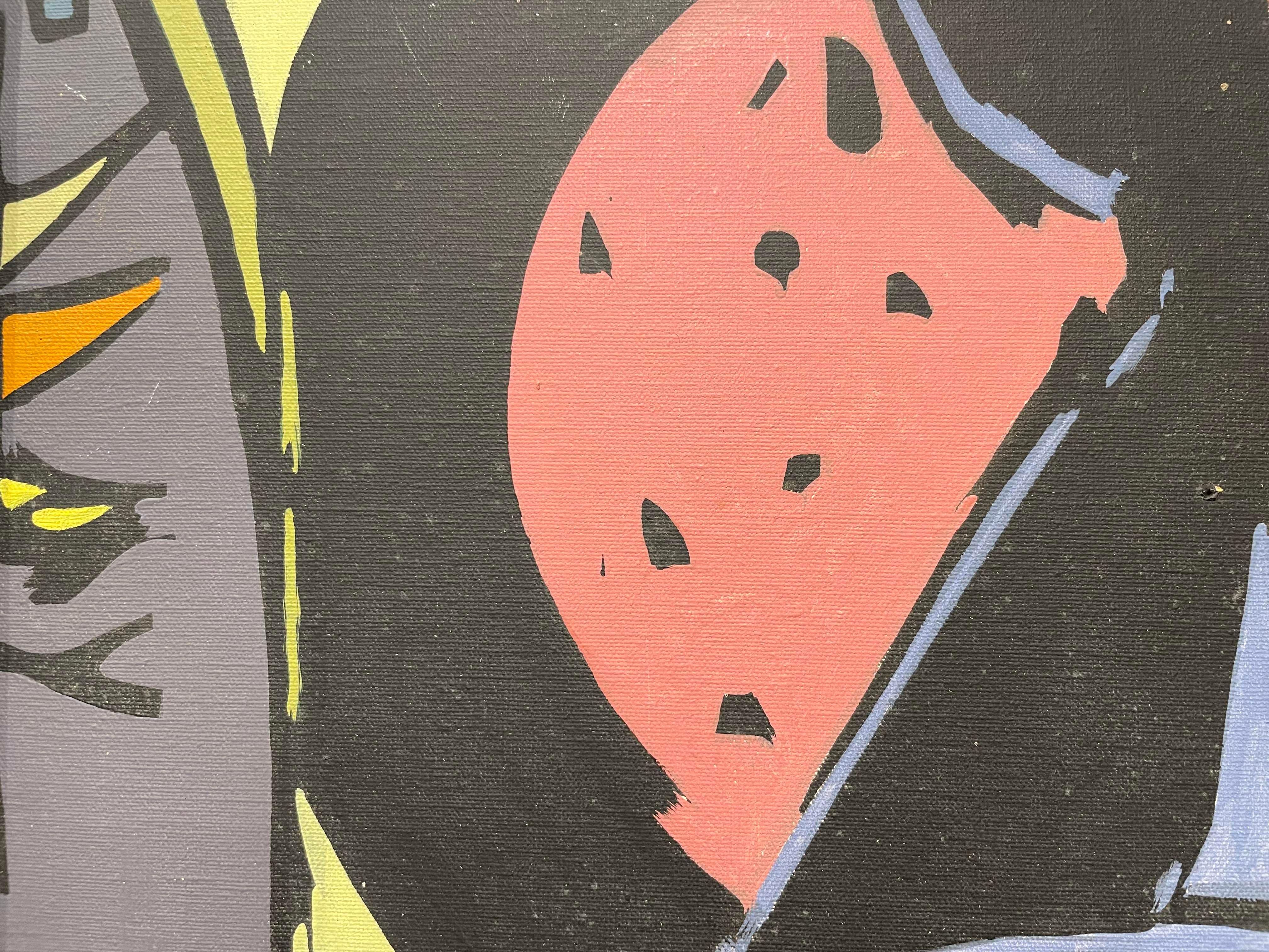 Fragment, abstract expressionist mid-century painting, Cleveland School artist For Sale 4