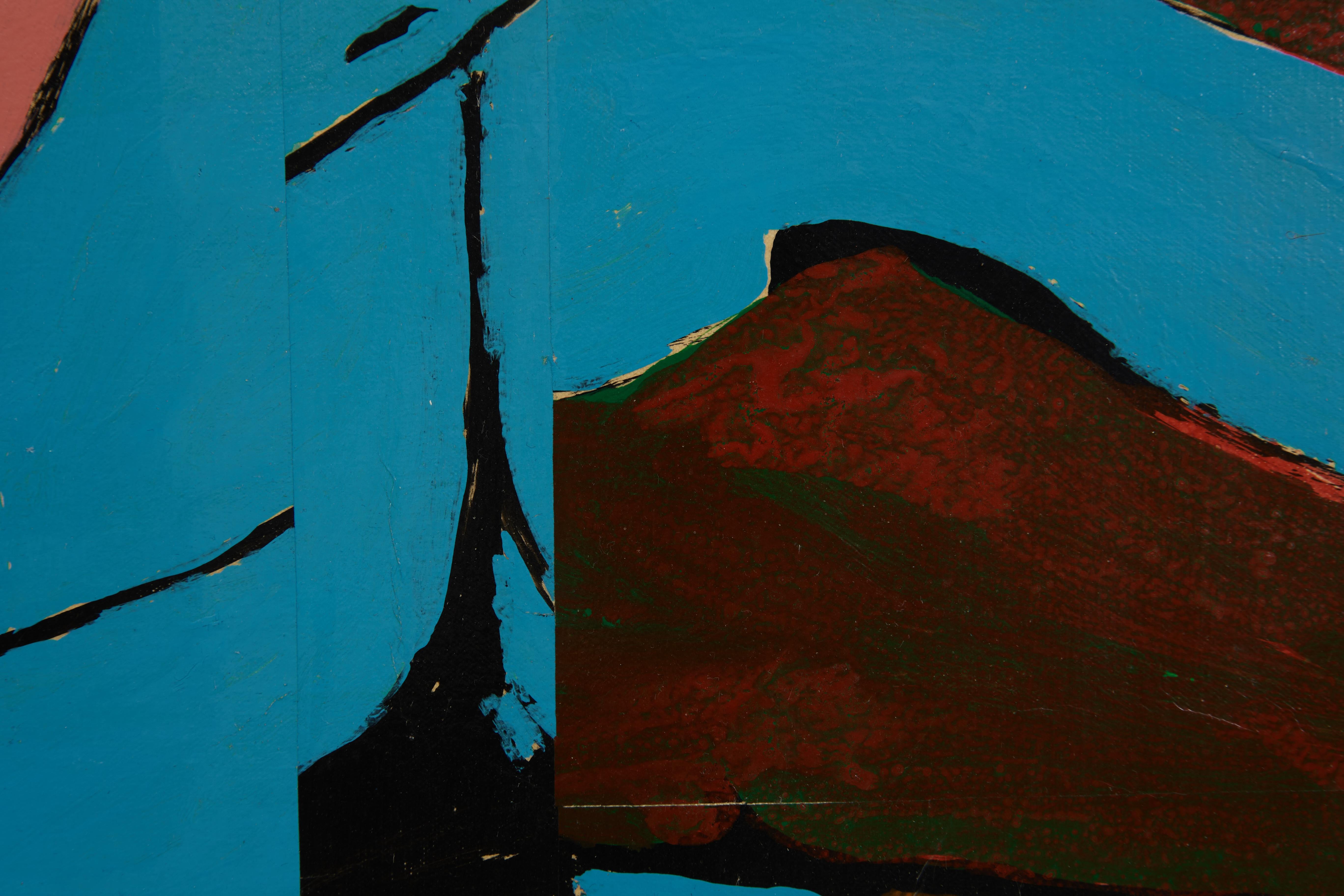 L. S. F. vibrante pintura expresionista abstracta del artista de la Escuela de Cleveland - Figurative Painting Negro de Richard Andres