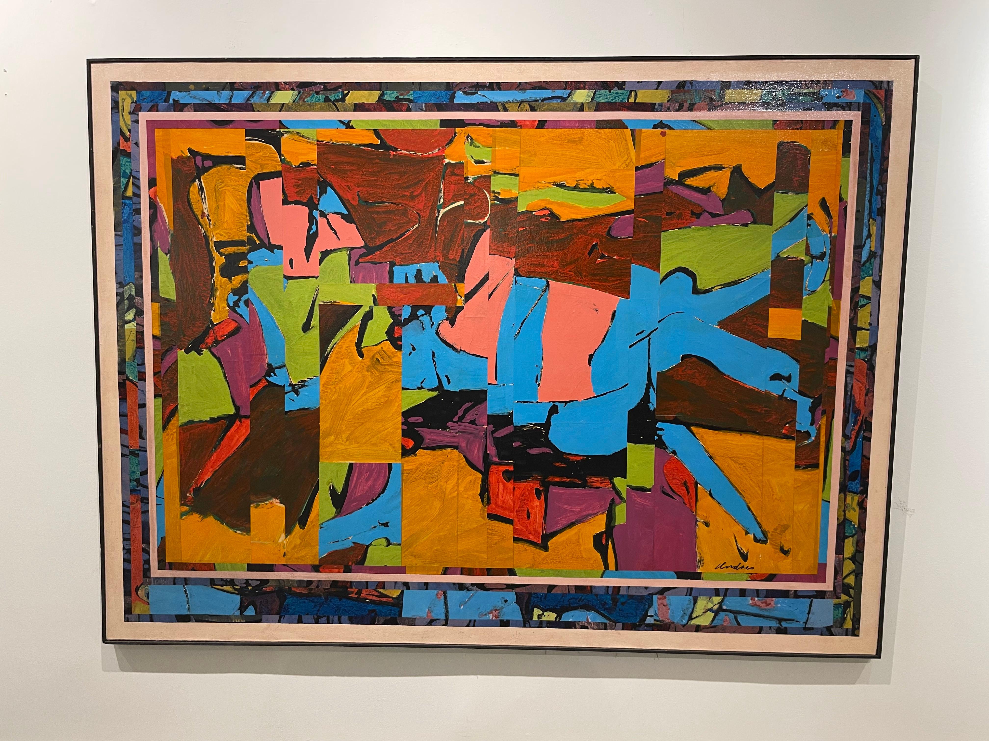 L. S. F. vibrant abstract expressionist painting by Cleveland School artist For Sale 1