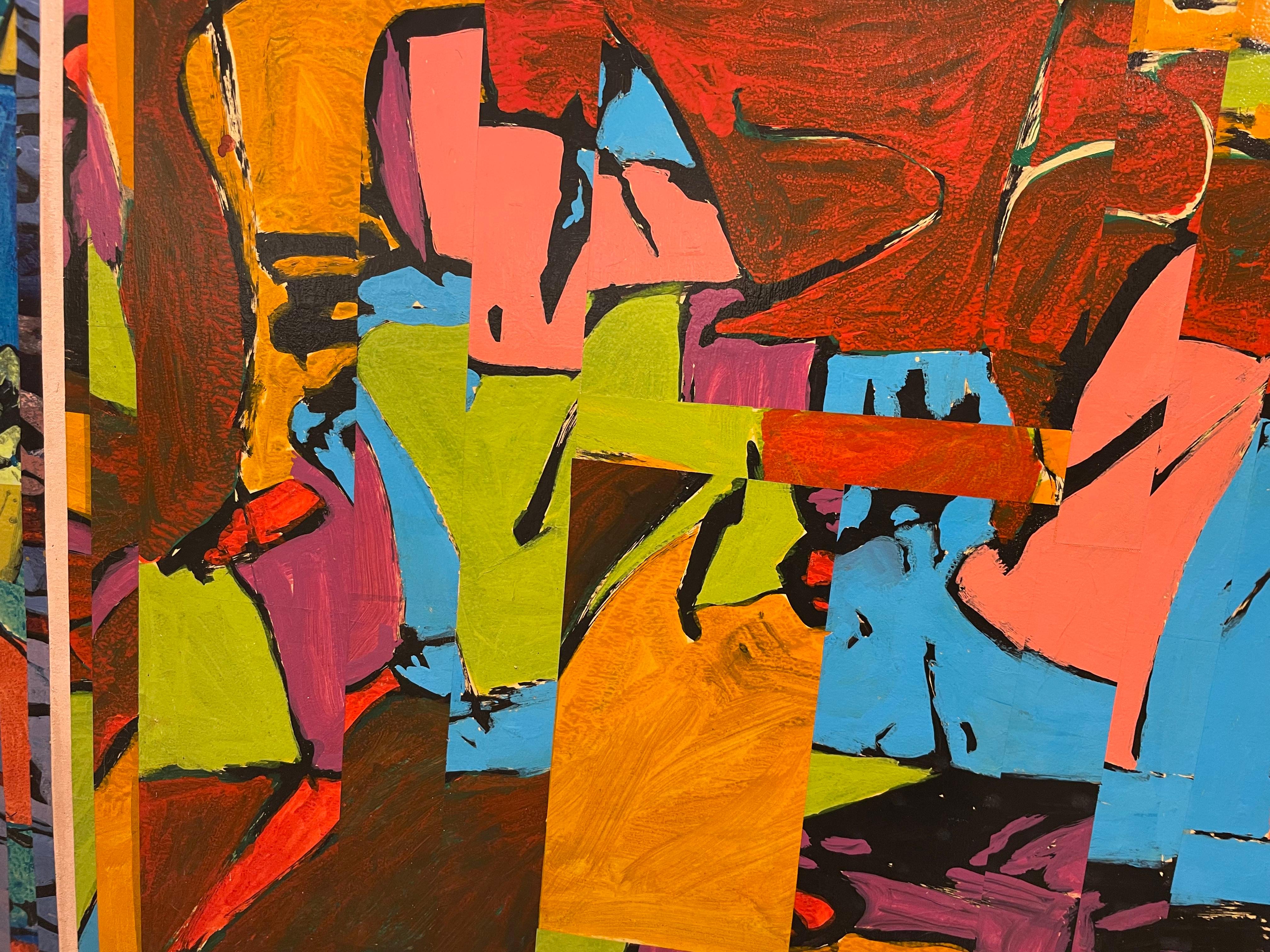 L. S. F. vibrant abstract expressionist painting by Cleveland School artist For Sale 4