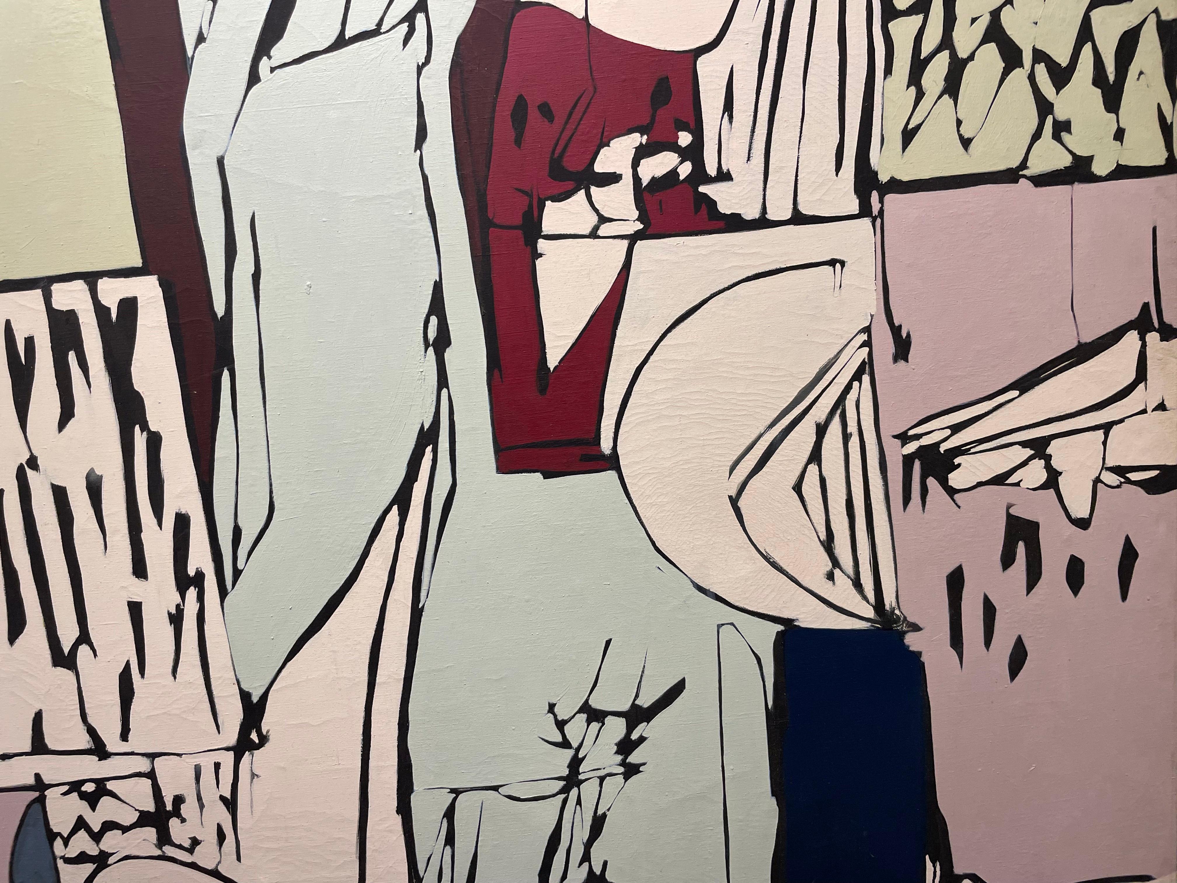 Großes abstraktes expressionistisches Acrylgemälde aus der Mitte des Jahrhunderts, Cleveland School im Angebot 5
