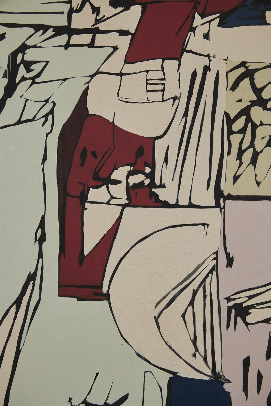 Großes abstraktes expressionistisches Acrylgemälde aus der Mitte des Jahrhunderts, Cleveland School (Abstrakter Expressionismus), Painting, von Richard Andres
