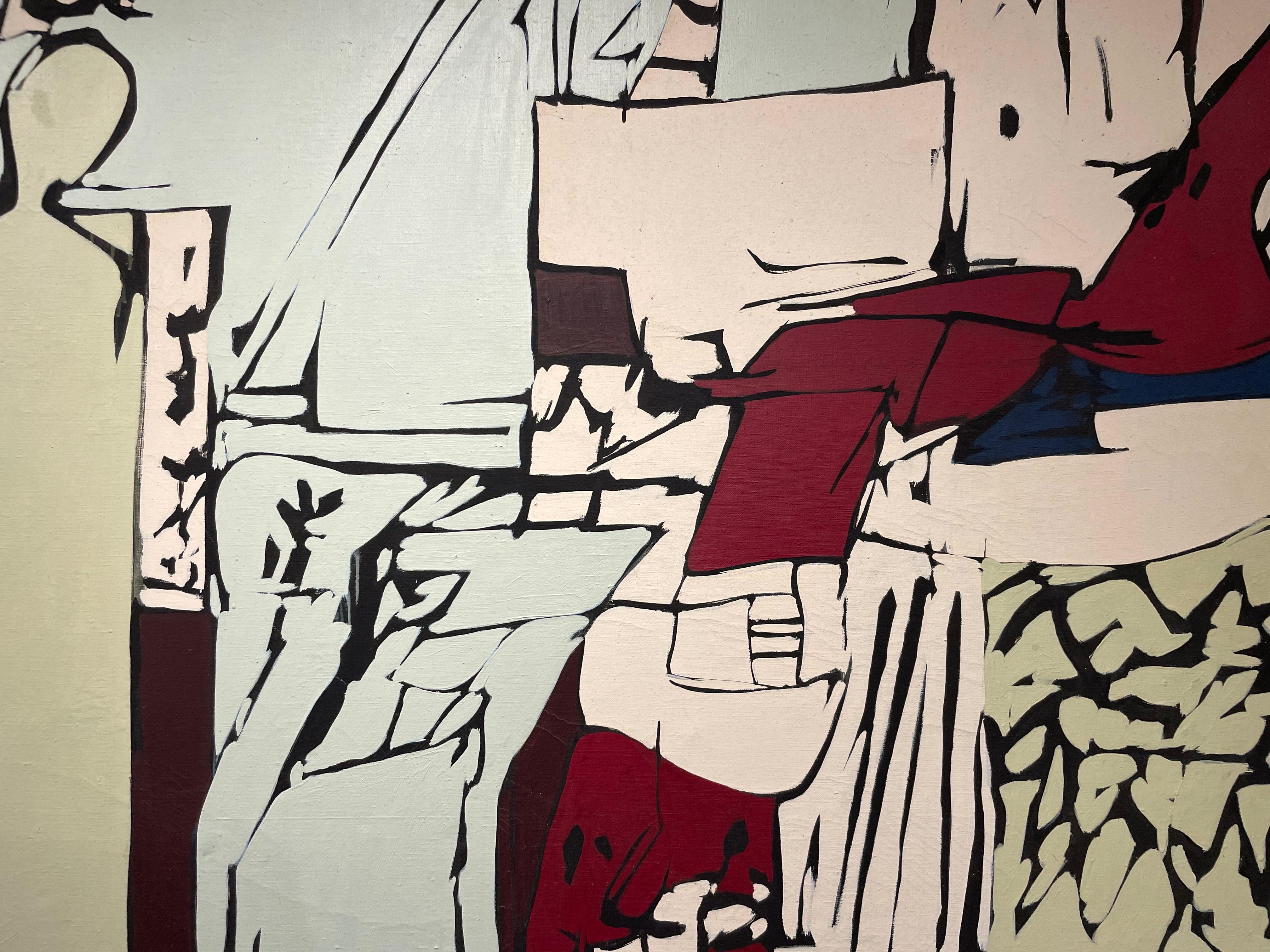 Großes abstraktes expressionistisches Acrylgemälde aus der Mitte des Jahrhunderts, Cleveland School im Angebot 2