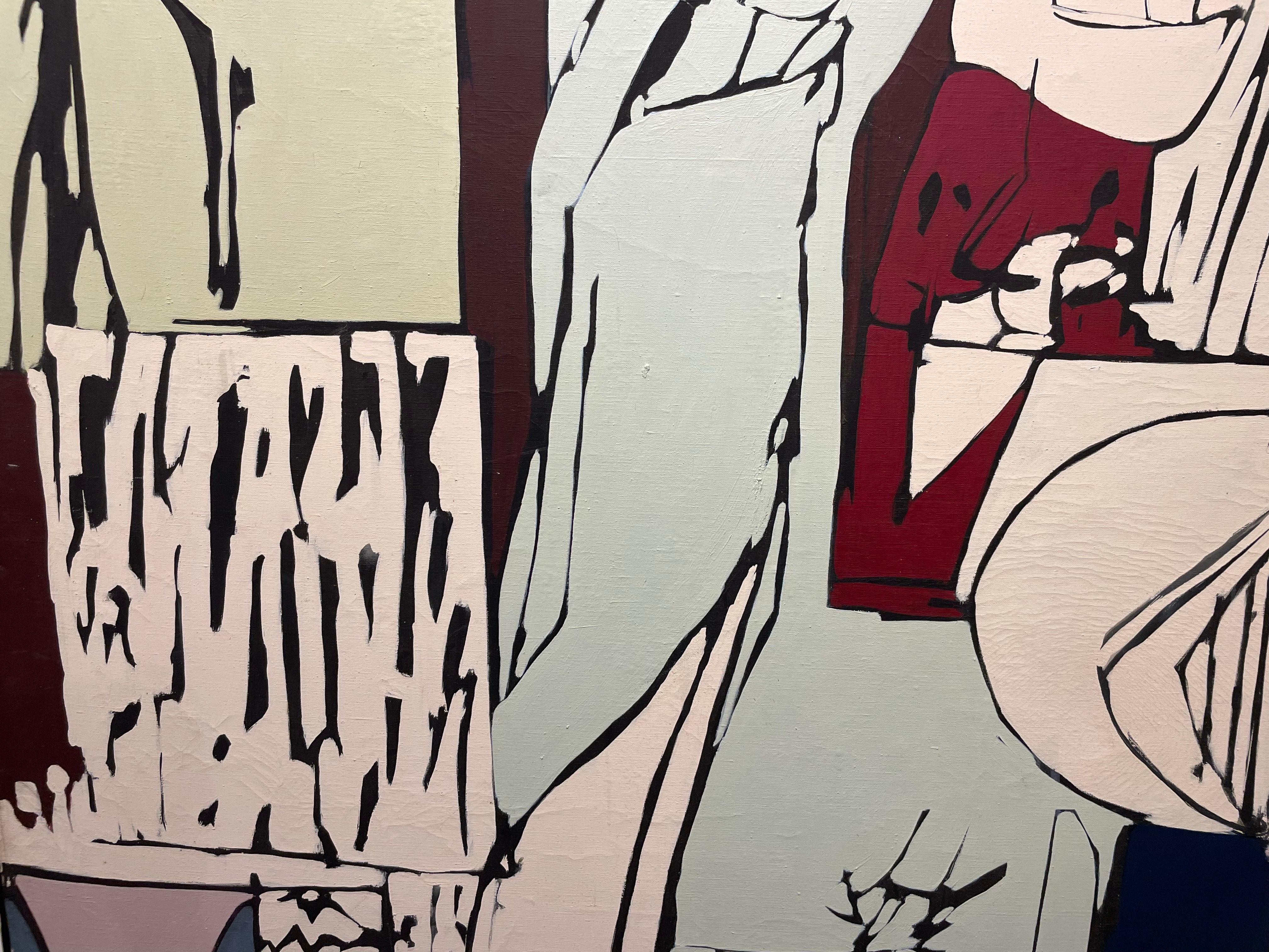 Großes abstraktes expressionistisches Acrylgemälde aus der Mitte des Jahrhunderts, Cleveland School im Angebot 4