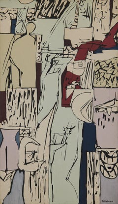 Large Abstract Expressionist Mid-Century Acrylic Painting, Cleveland School