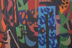 Magic Garden, vibrant mid-century abstract expressionist colorful geometric work
