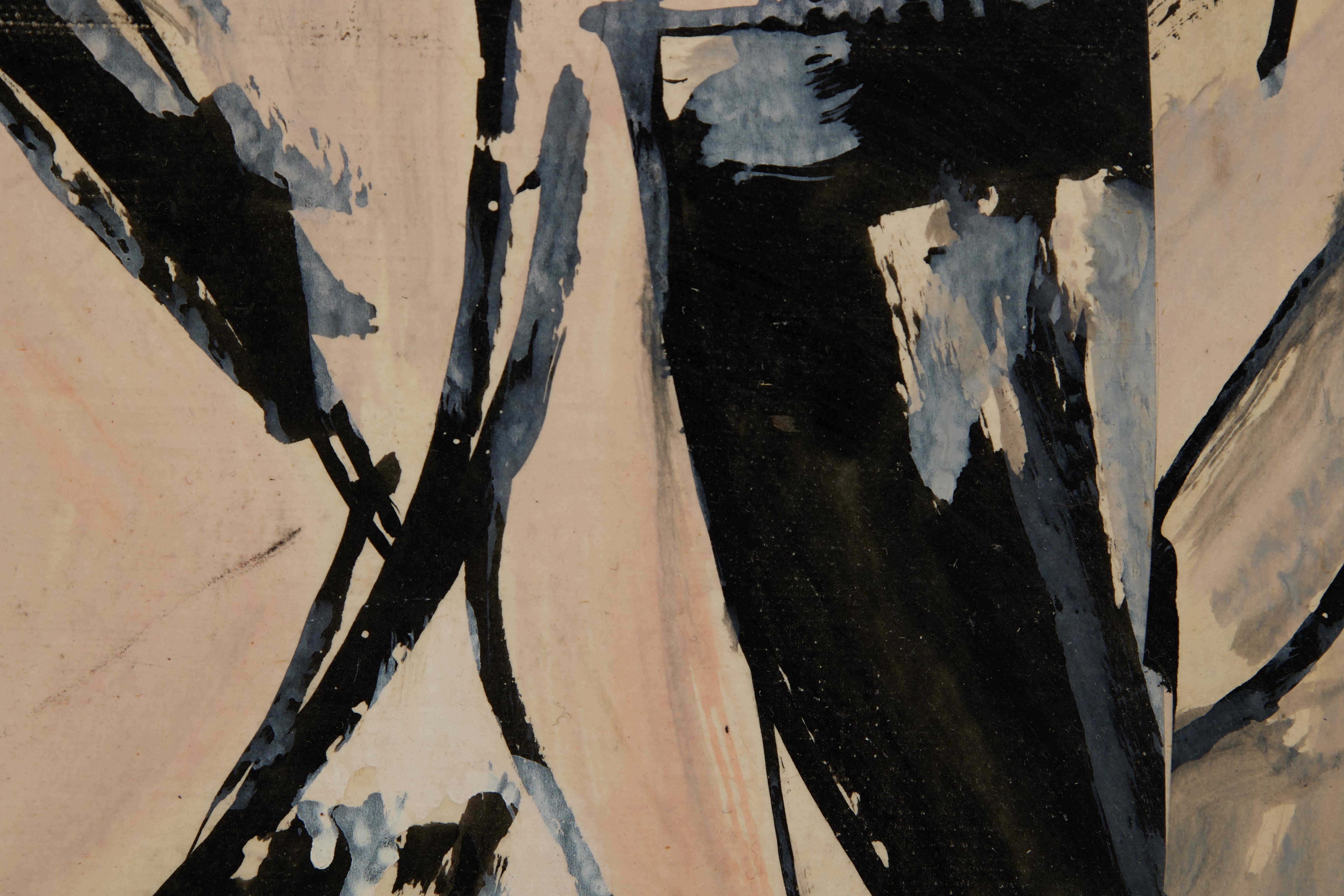 Spiegel, abstraktes expressionistisches Gemälde des Künstlers der Cleveland School – Painting von Richard Andres