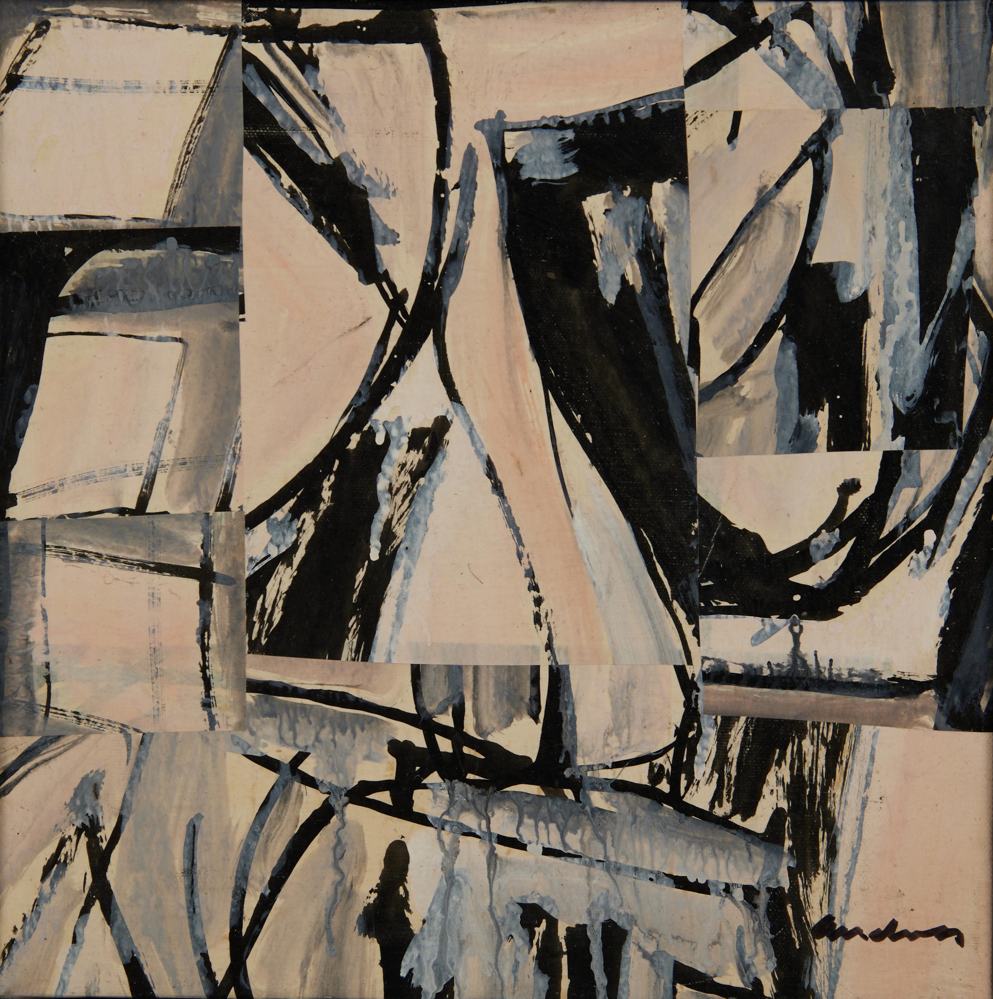 Figurative Painting de Richard Andres - Espejo, pintura expresionista abstracta del artista de la Escuela de Cleveland