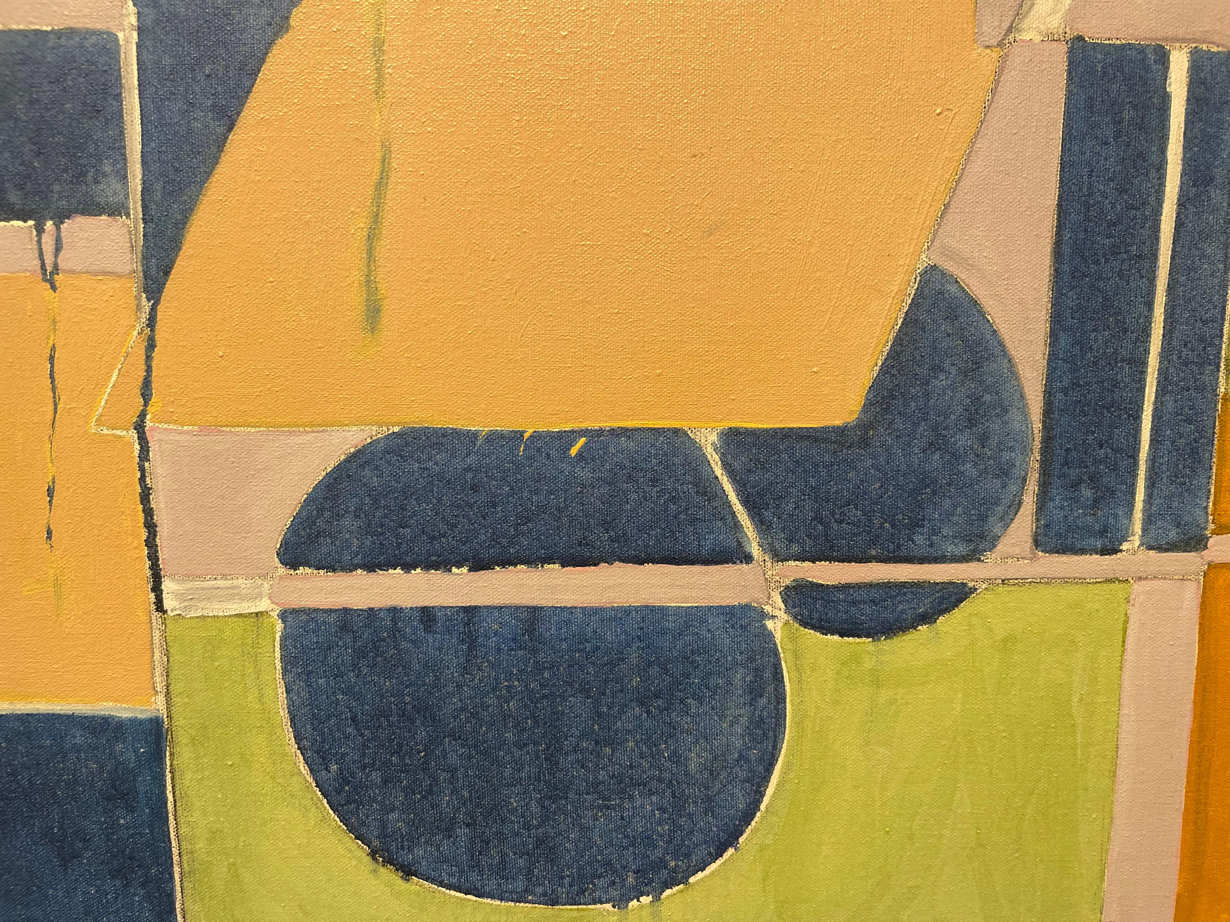 Naval Occurrence, orange, blau und grün, abstraktes geometrisches Werk aus der Mitte des Jahrhunderts im Angebot 6