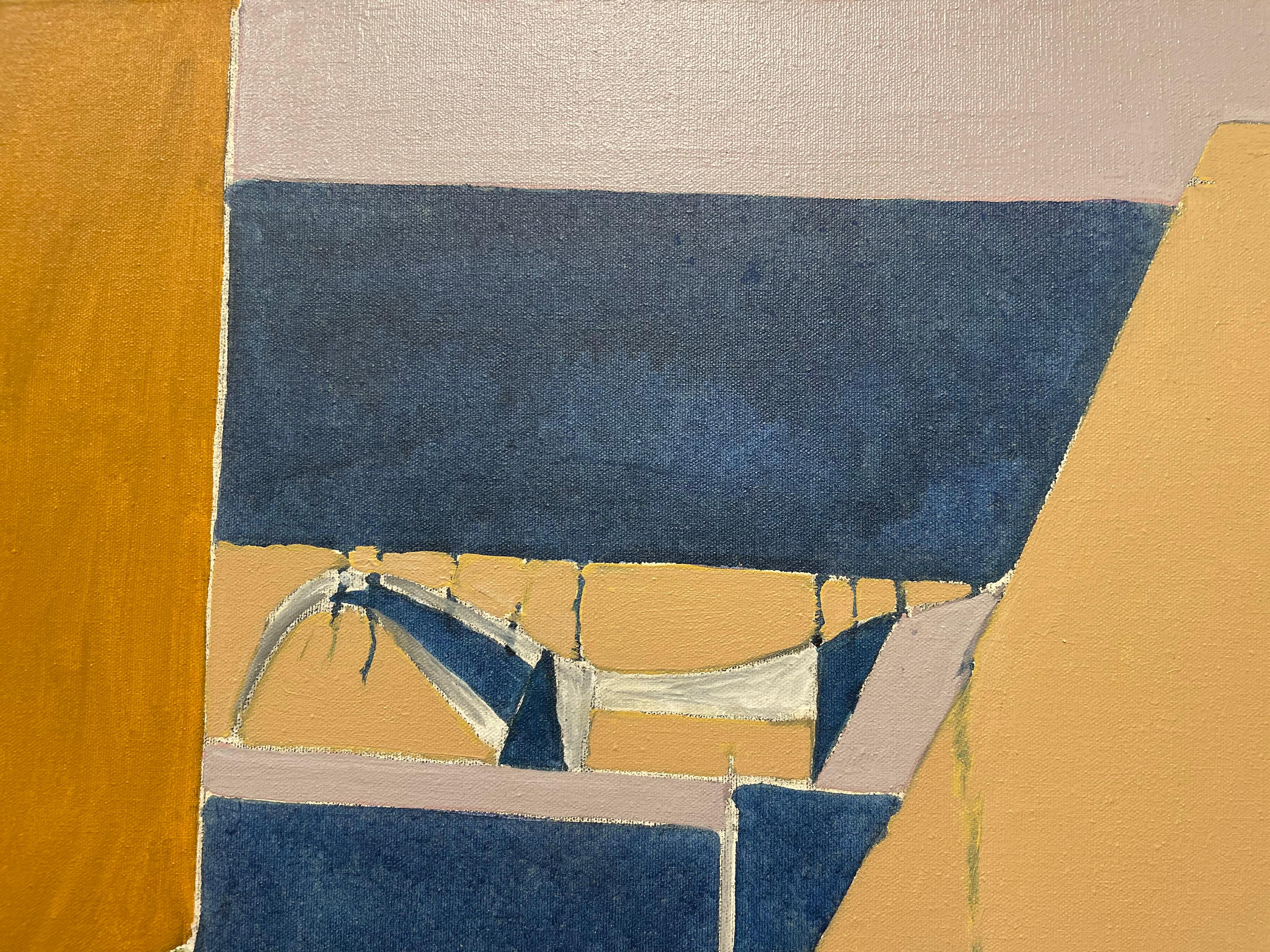 Naval Occurrence, orange, blau und grün, abstraktes geometrisches Werk aus der Mitte des Jahrhunderts im Angebot 1