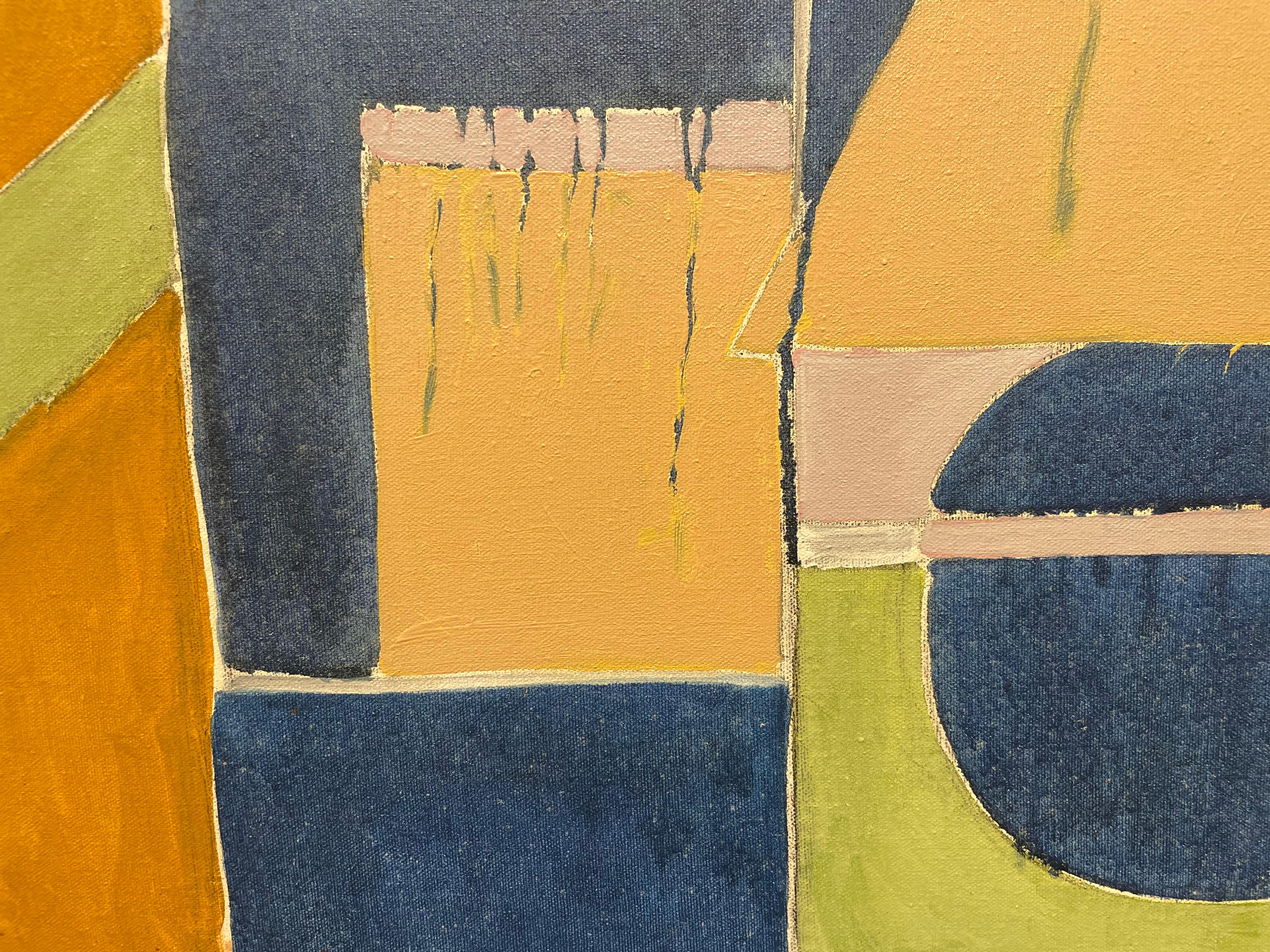 Naval Occurrence, orange, blau und grün, abstraktes geometrisches Werk aus der Mitte des Jahrhunderts im Angebot 3
