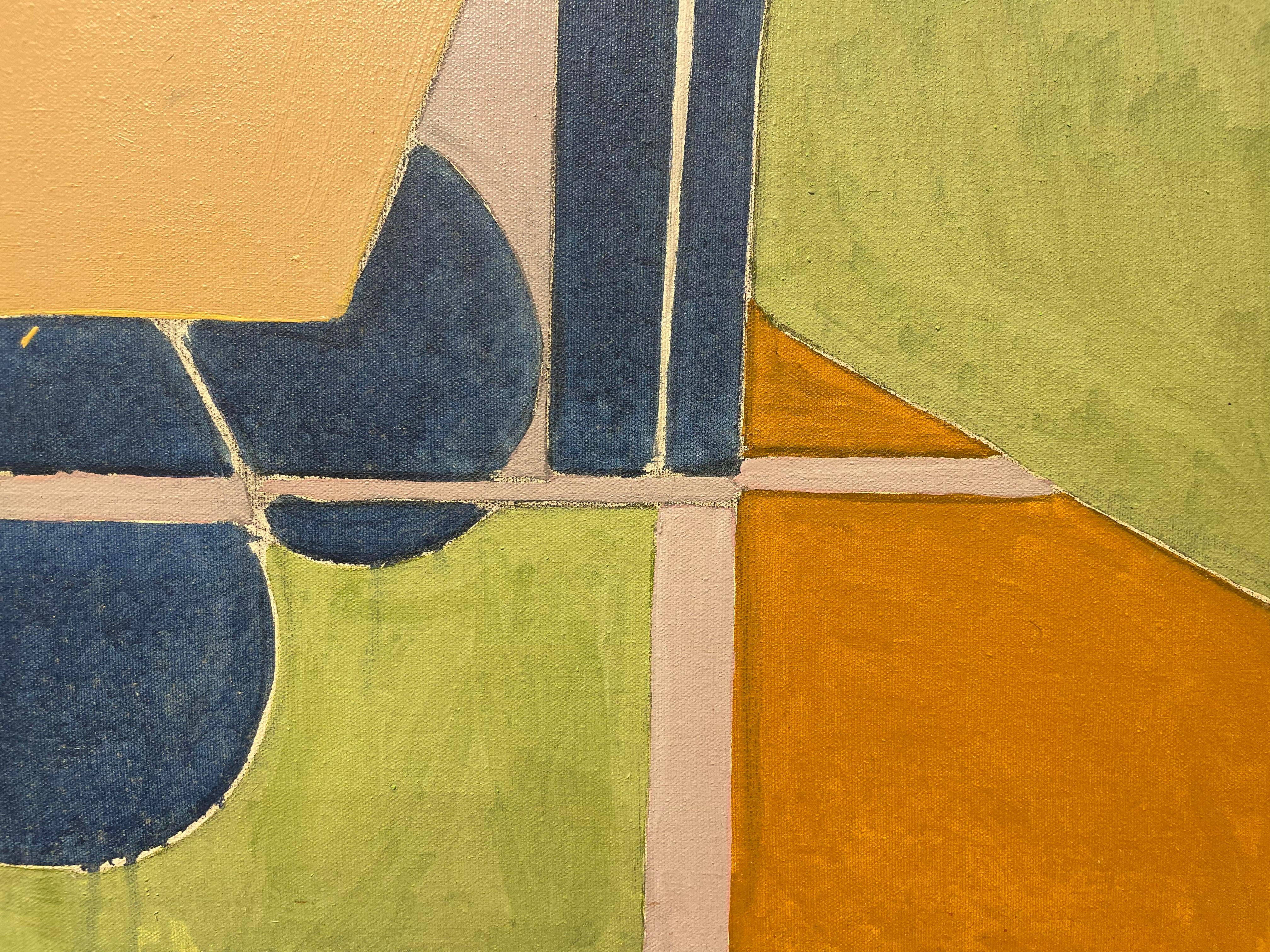 Naval Occurrence, orange, blau und grün, abstraktes geometrisches Werk aus der Mitte des Jahrhunderts im Angebot 4