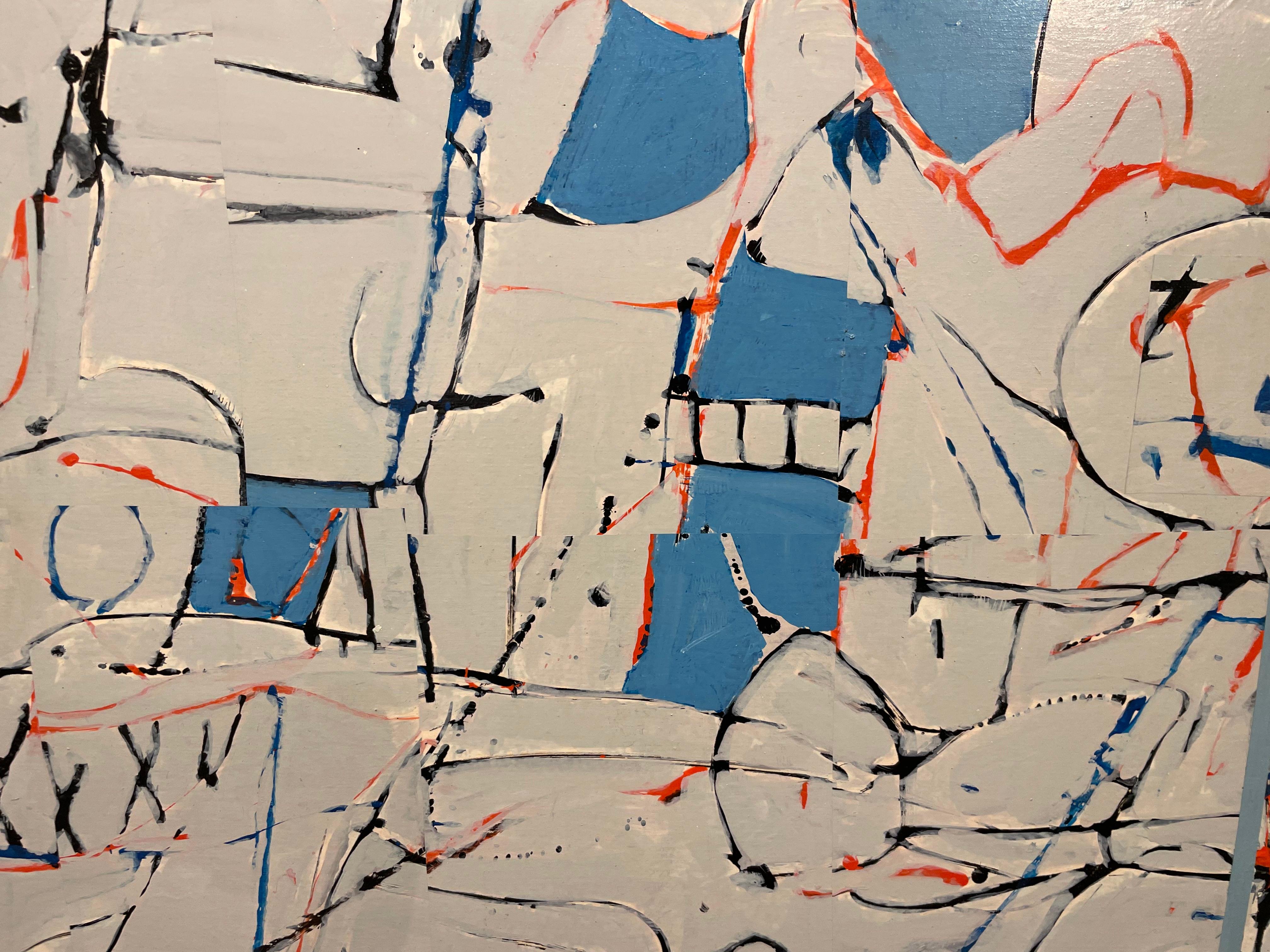 Reflections, large abstract expressionist painting by Cleveland School artist For Sale 1
