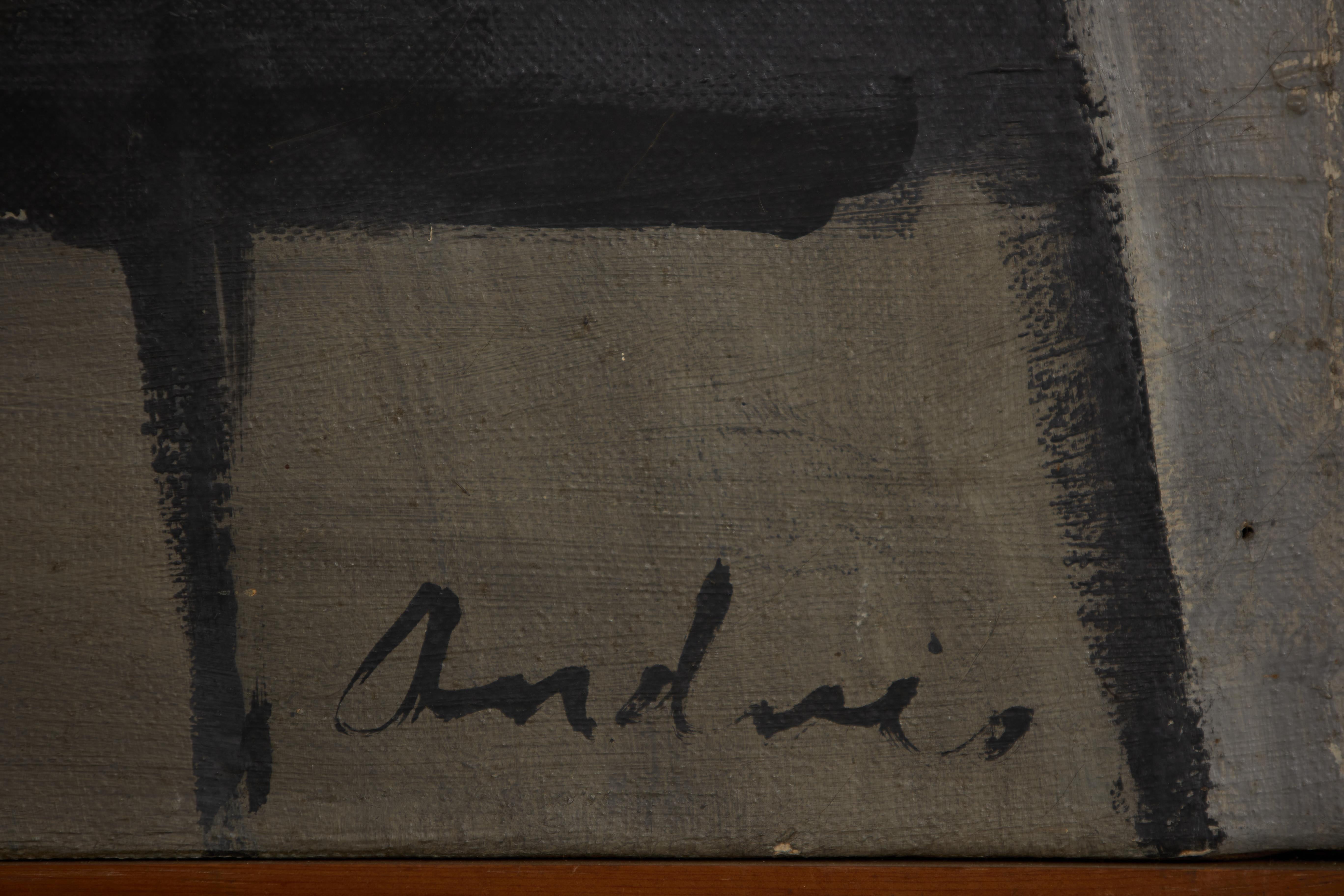 Richard Andres (American, 1927–2013)
S. F. L., 1955
oil on canvas
signed lower right, signed and titled verso
42 x 70 inches

Richard Andres was born in Buffalo, New York in 1927. A graduate of the Cleveland Institute of Art in 1950, he was