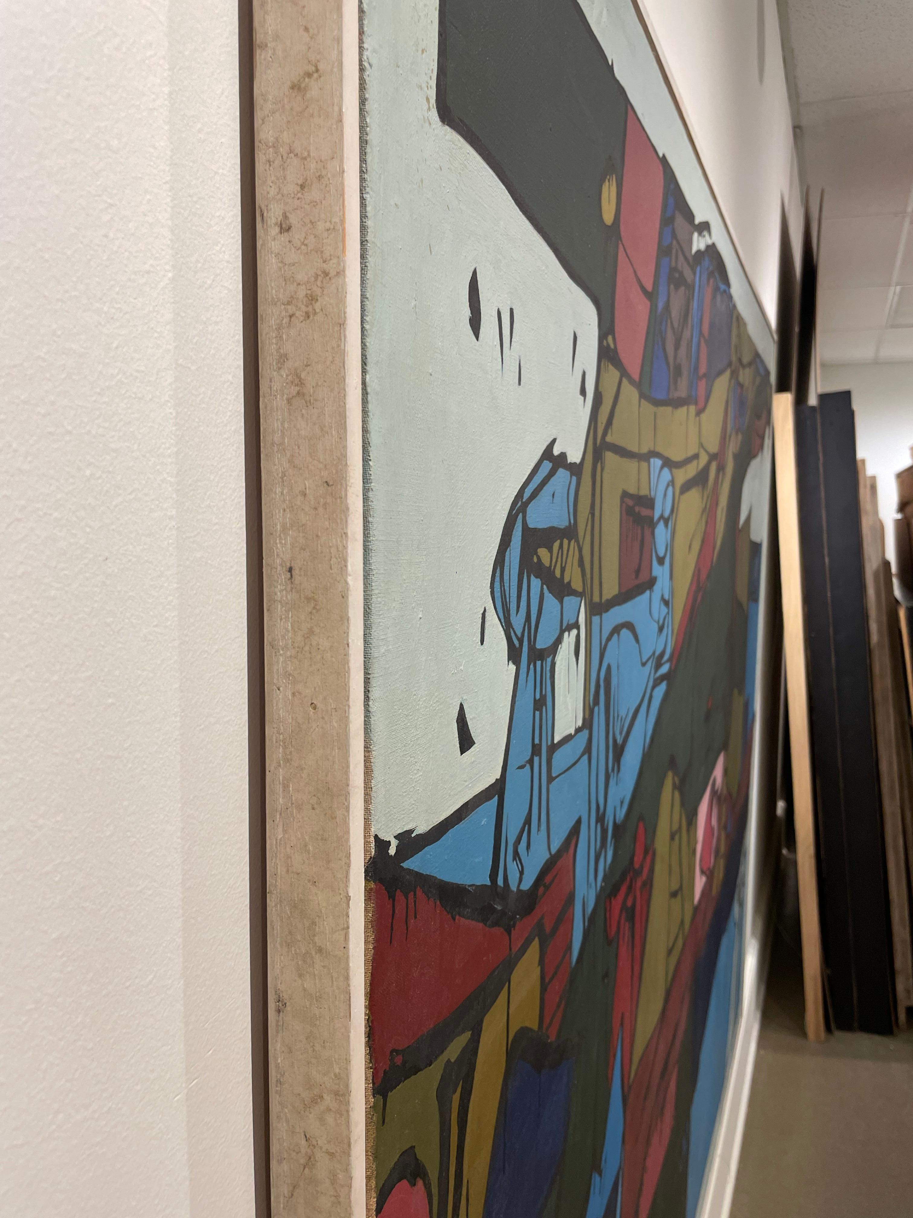 Sailing, Large Abstract Expressionist Mid-Century Oil, Cleveland Artist For Sale 8