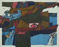 Sailing, Large Abstract Expressionist Mid-Century Oil, Cleveland Artist