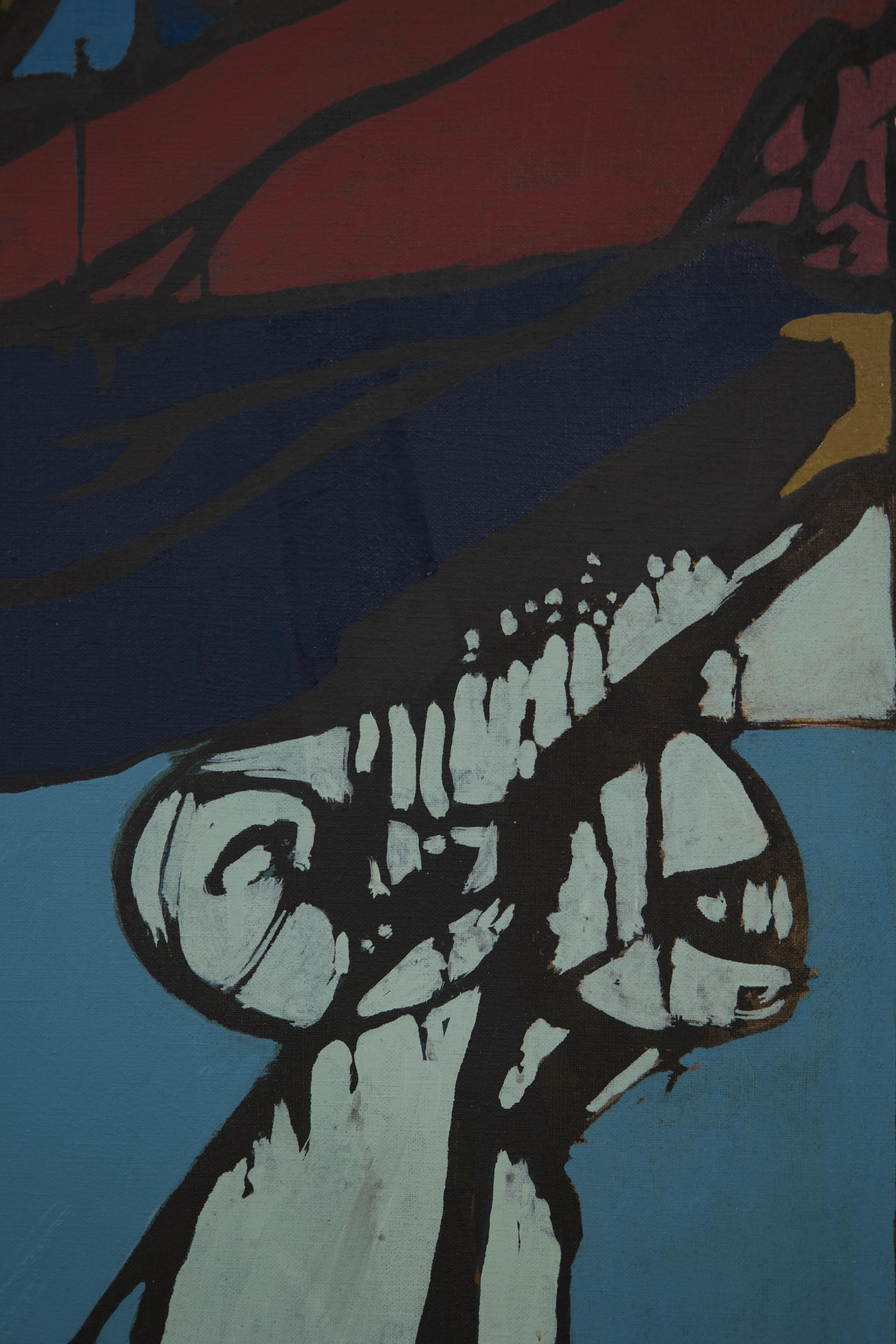 Sailing, Large Abstract Expressionist Mid-Century Oil, Cleveland Artist For Sale 1