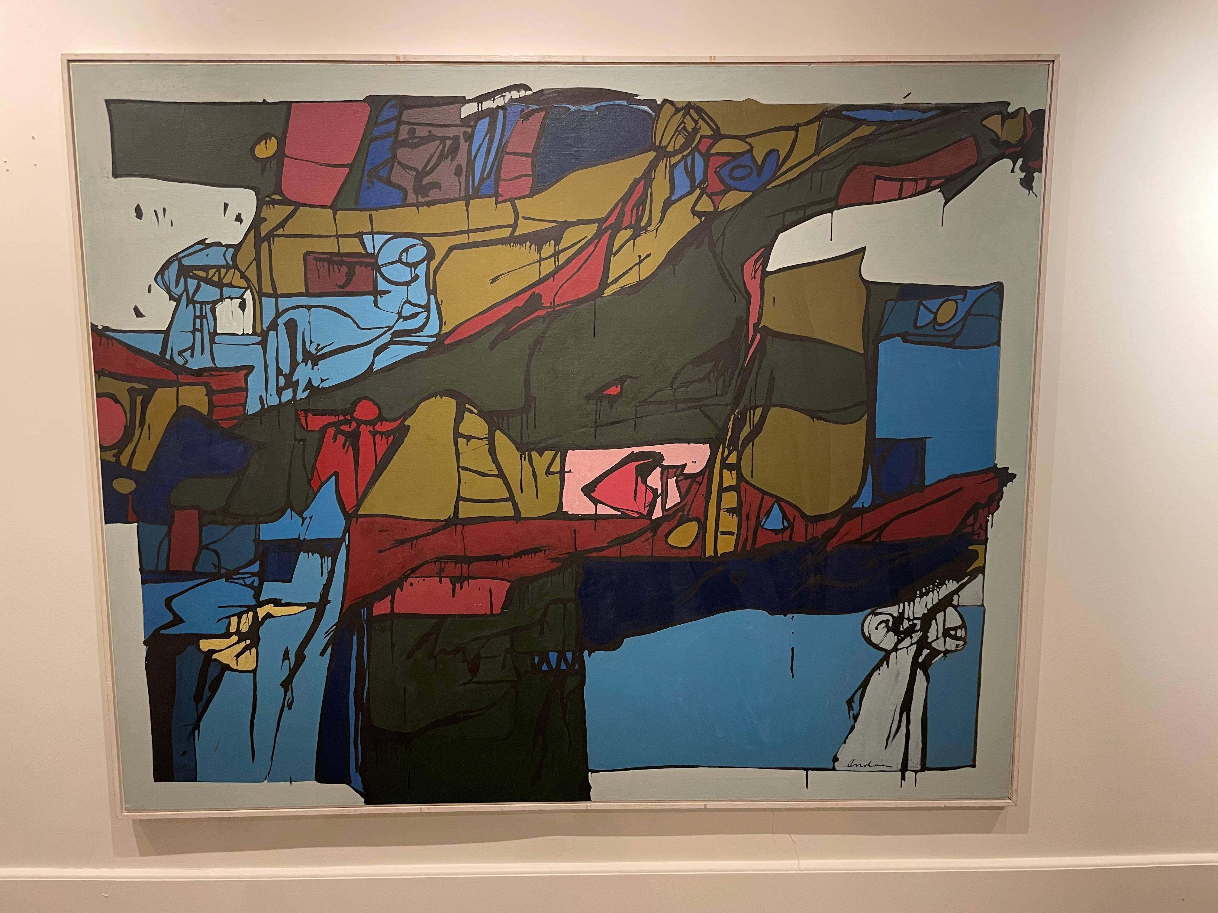 Sailing, Large Abstract Expressionist Mid-Century Oil, Cleveland Artist For Sale 3