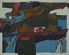 Sailing, Large Abstract Expressionist Mid-Century Oil, Cleveland Artist