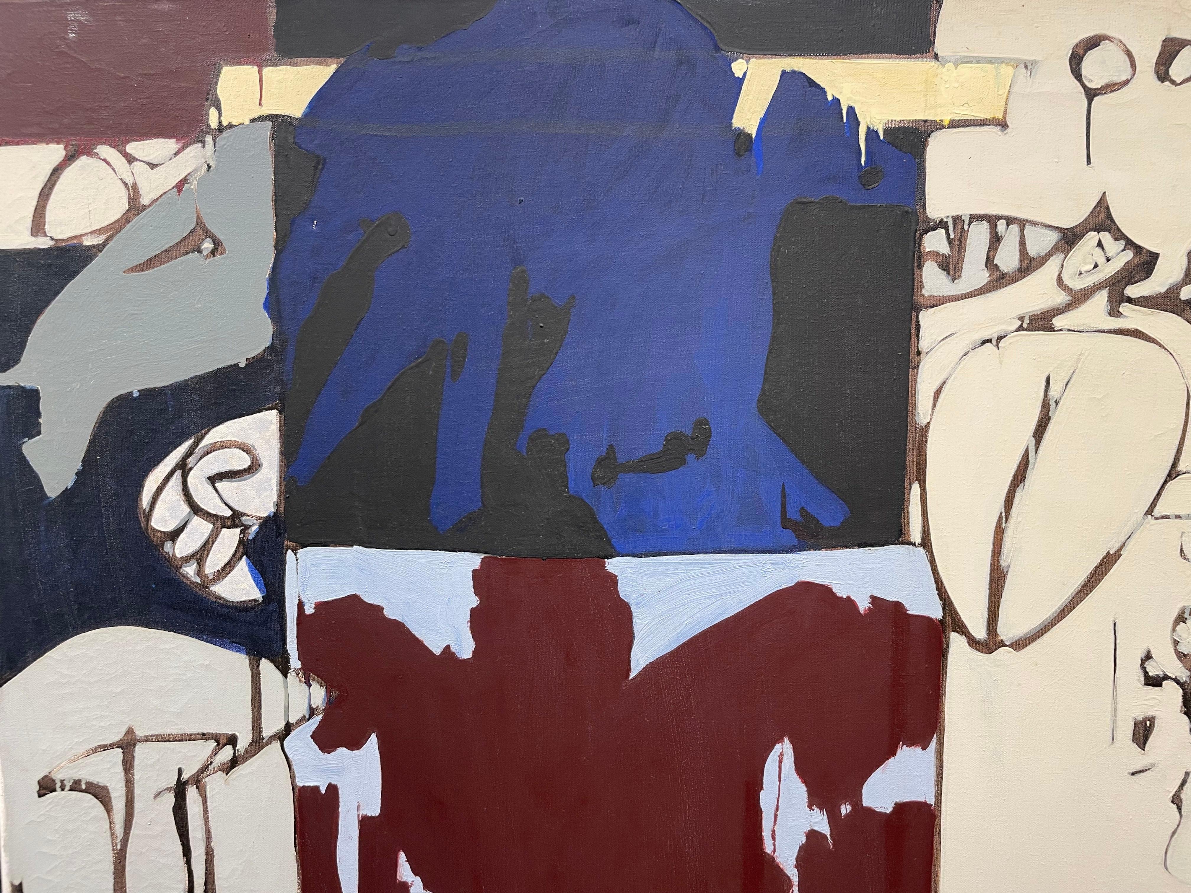 Saturday on Wednesday, Large Abstract Expressionist Acrylic Painting, 20th C. For Sale 7