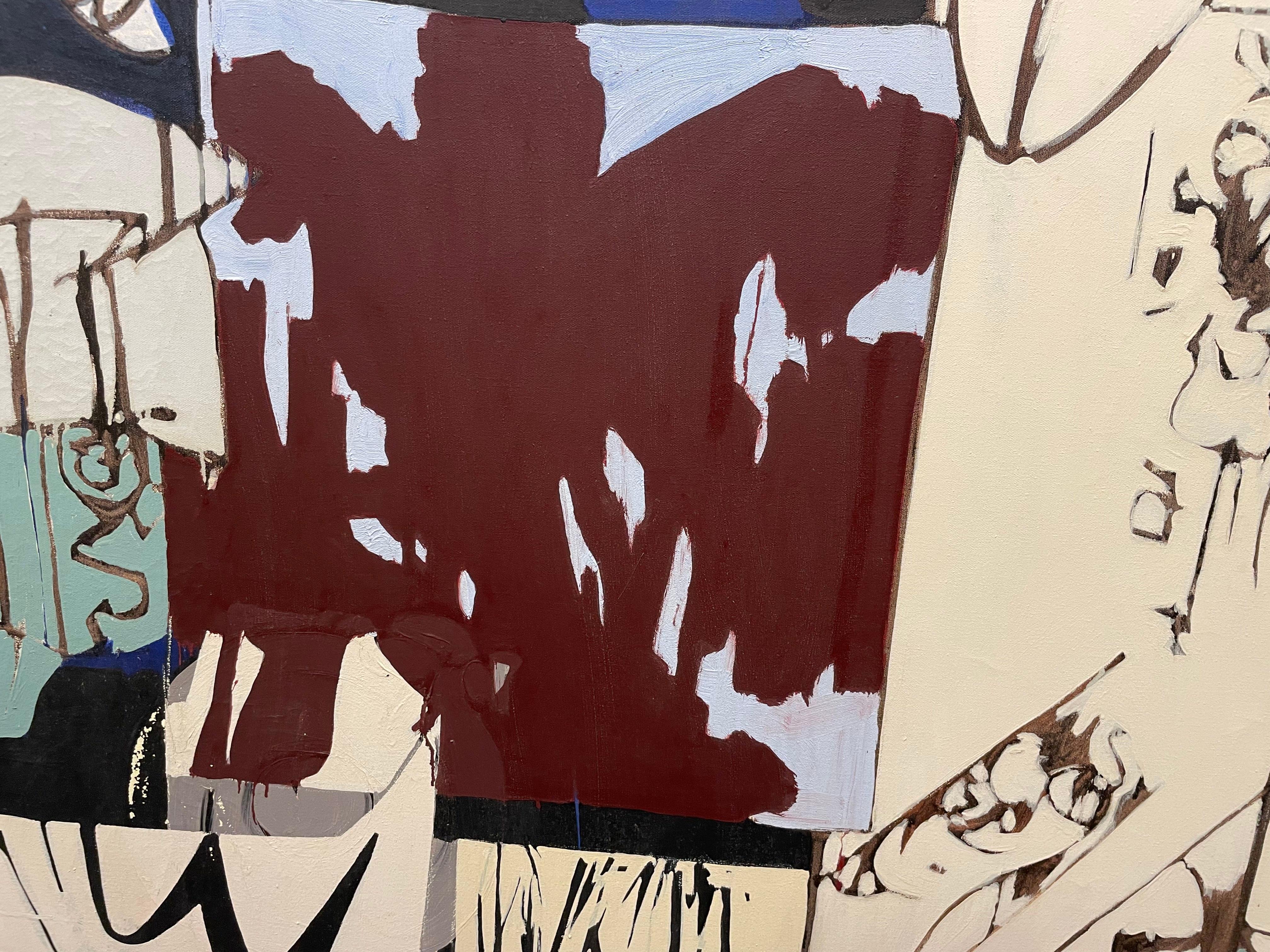 Saturday on Wednesday, Large Abstract Expressionist Acrylic Painting, 20th C. For Sale 8