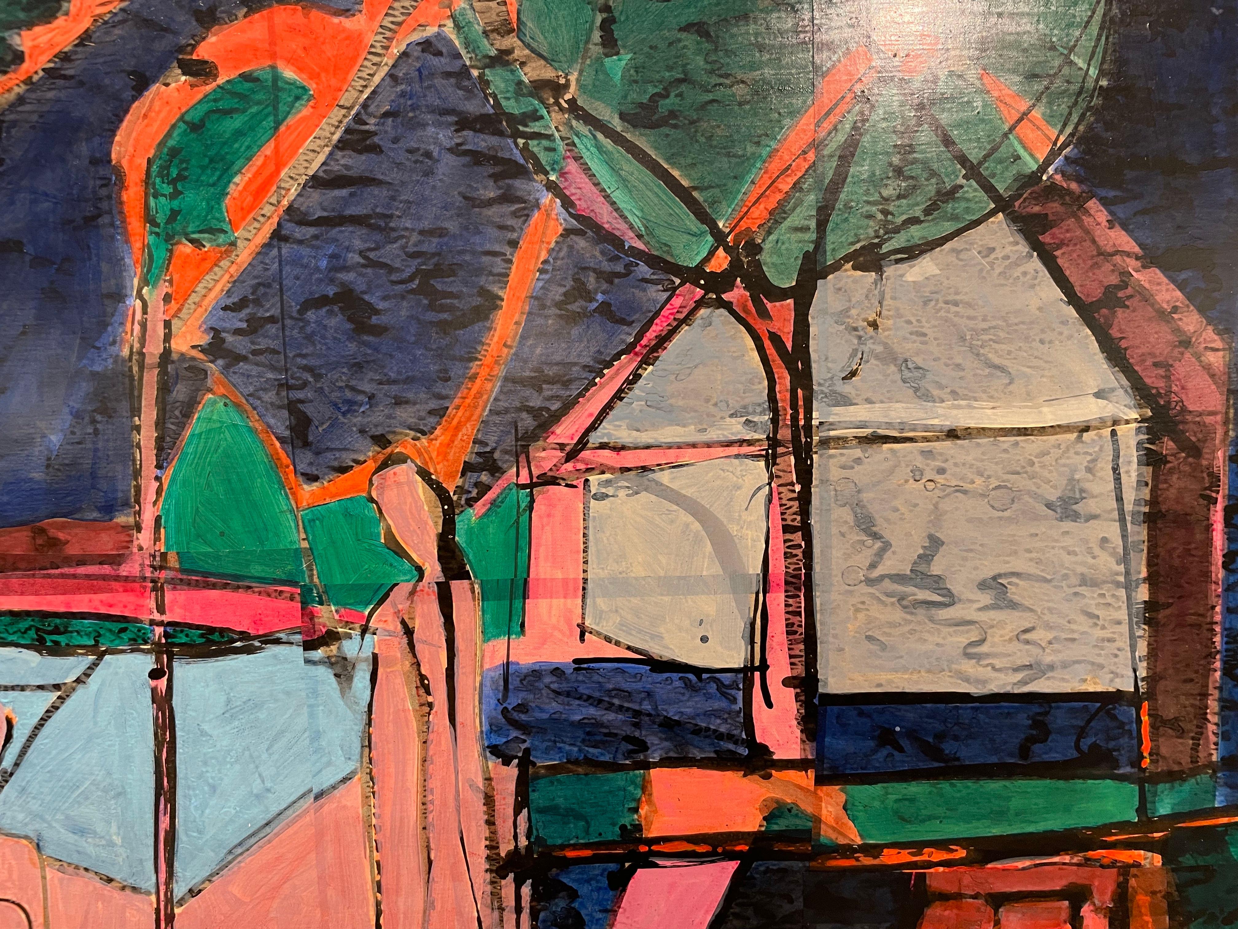 Summer Idyl, abstract expressionist painting by Cleveland School artist For Sale 1