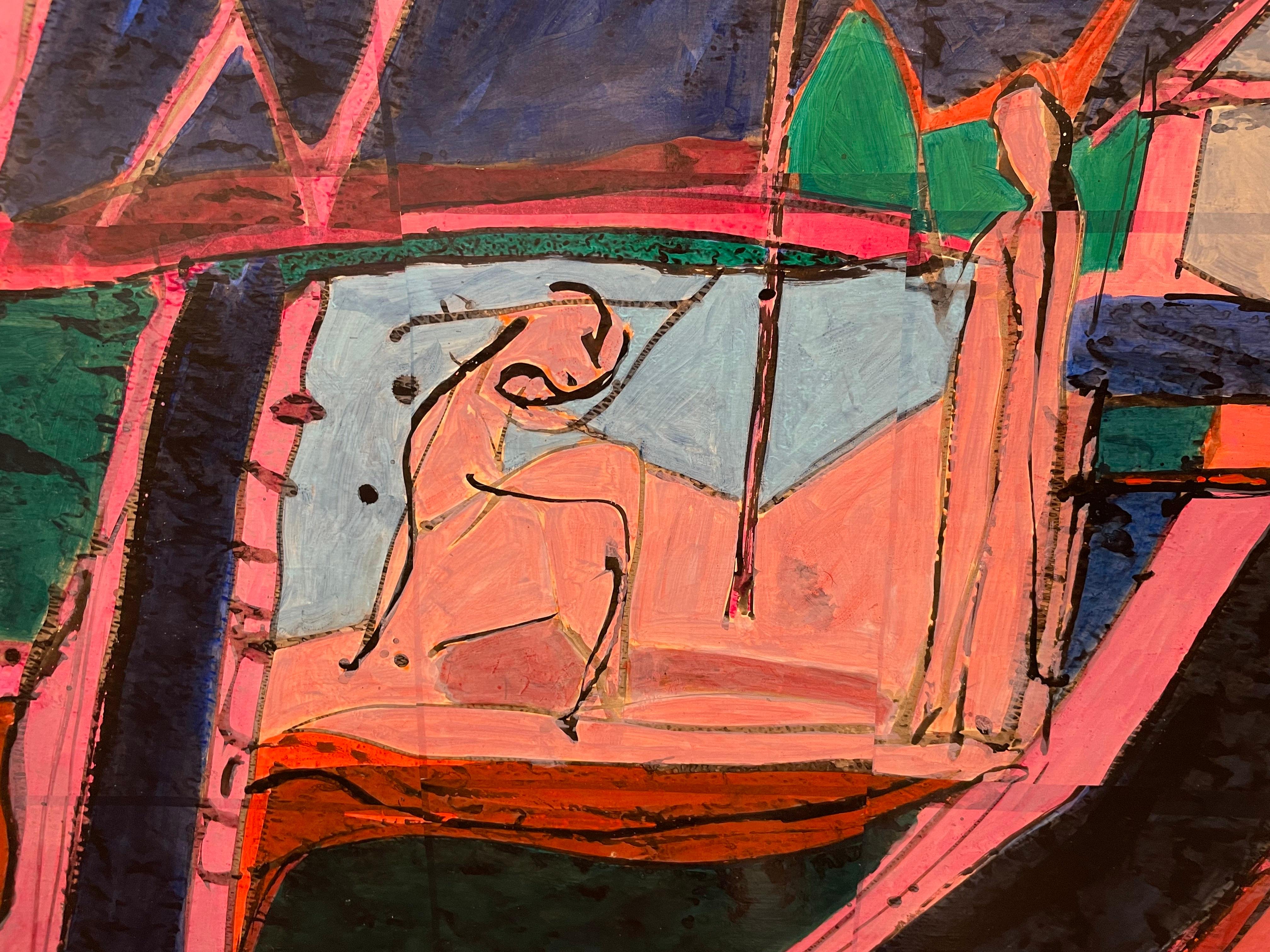 Summer Idyl, abstract expressionist painting by Cleveland School artist For Sale 2