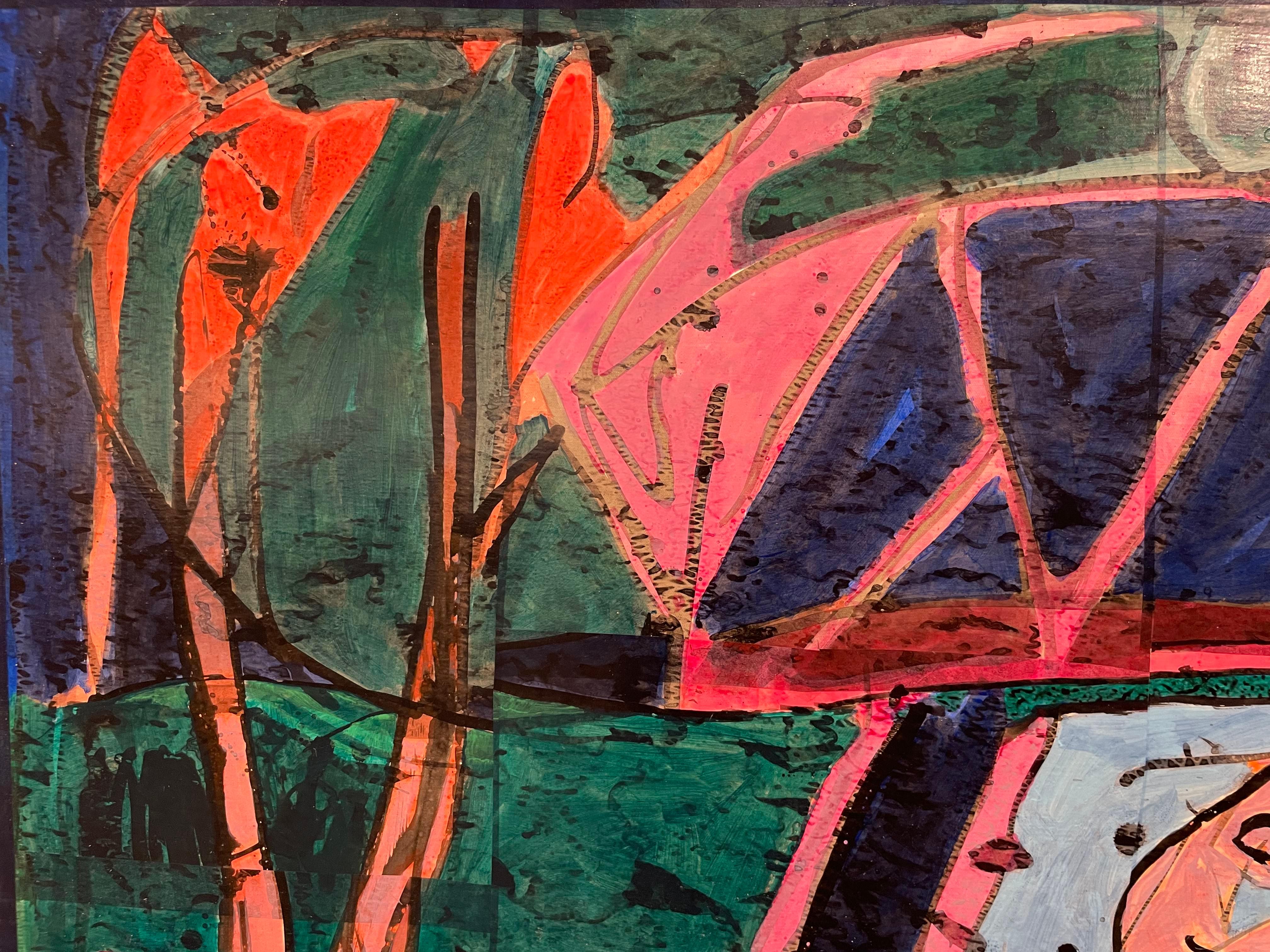 Summer Idyl, abstract expressionist painting by Cleveland School artist For Sale 3