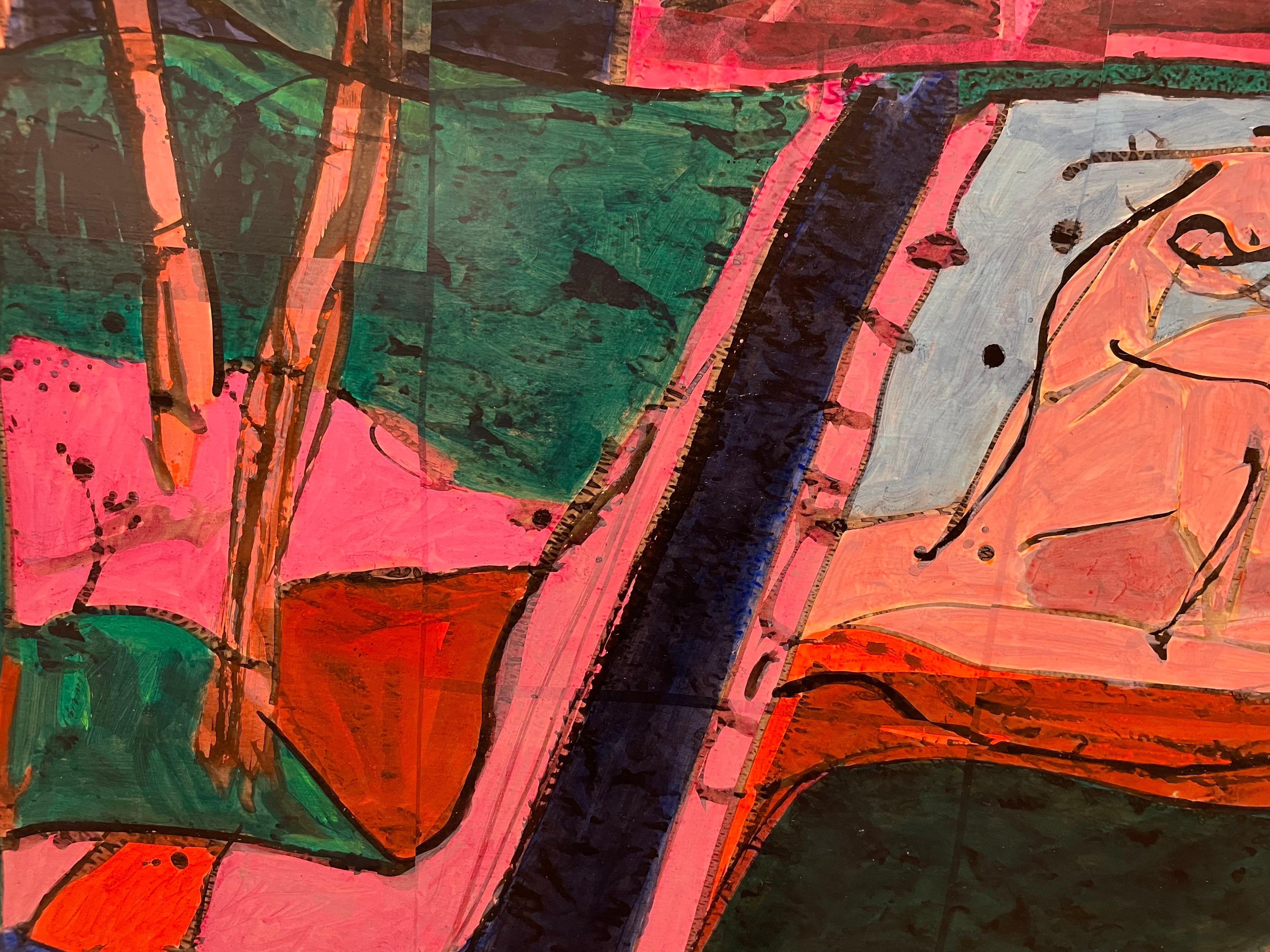 Summer Idyl, abstract expressionist painting by Cleveland School artist For Sale 4