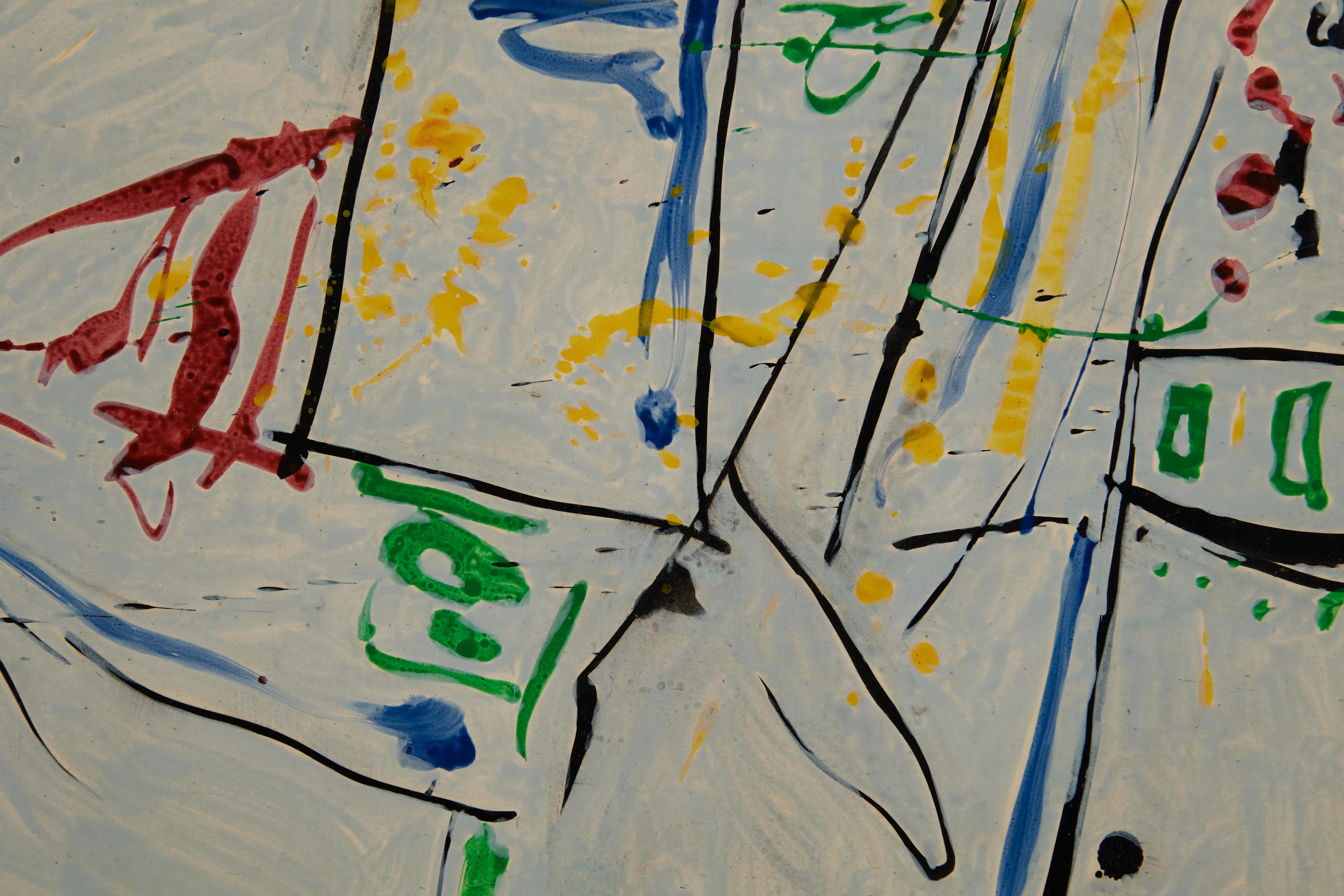 The Challenge, abstract expressionist painting by Cleveland School artist - Painting by Richard Andres