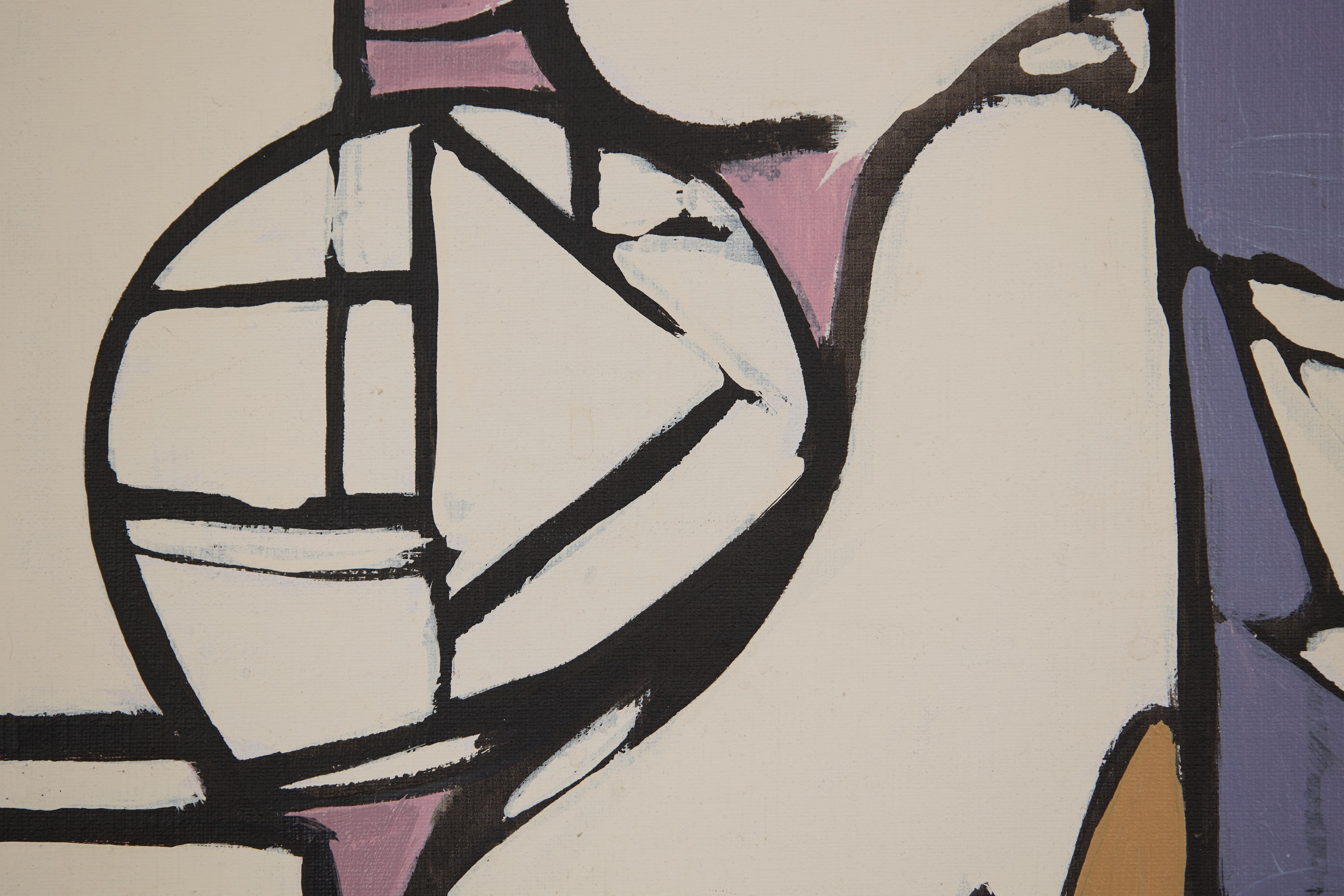 The New Plans, Large Abstract Expressionist Mid Century Colorful Painting For Sale 2